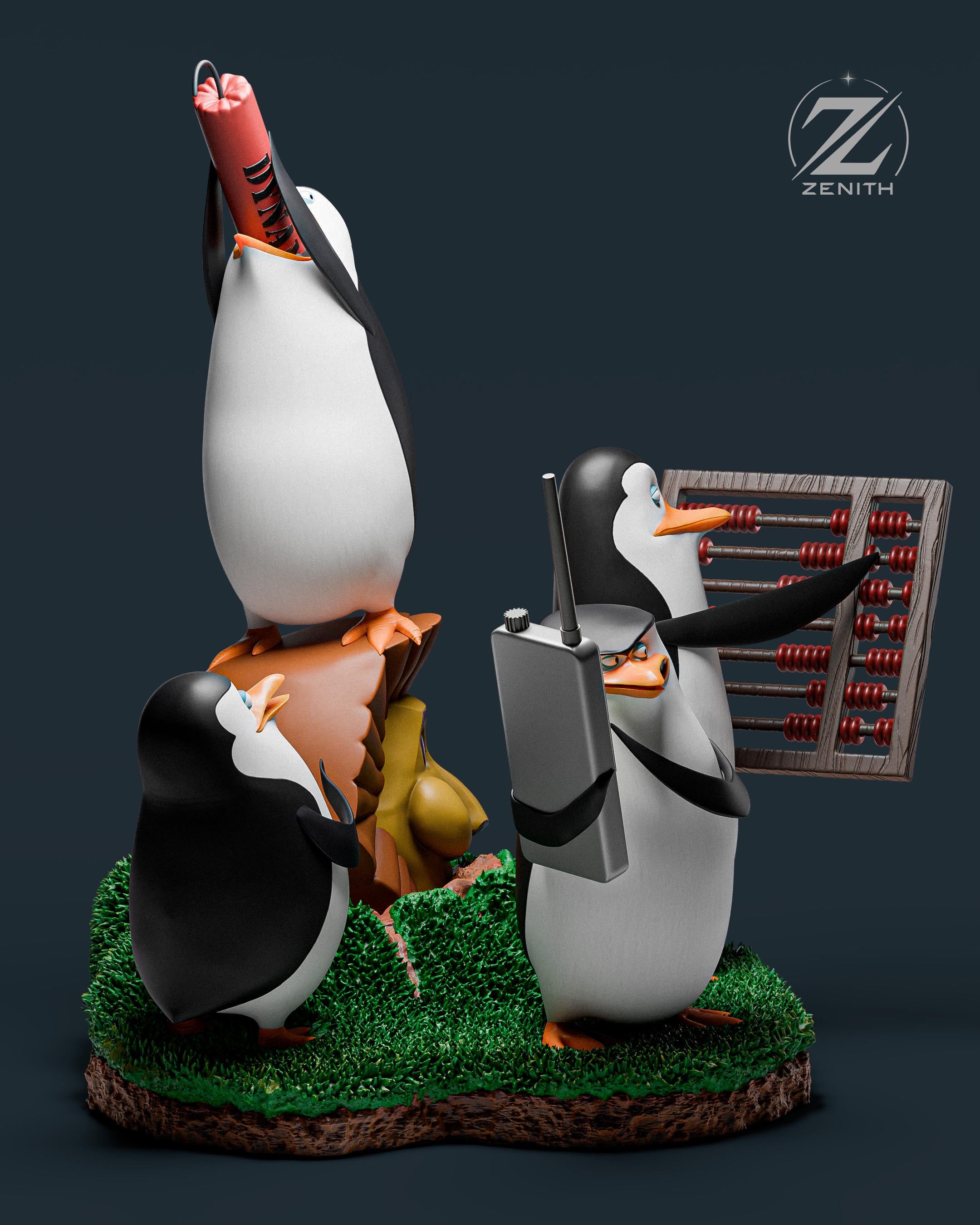 Operation: Fish and Glory - Penguins Tactical Comedic Quad Madagascar Penguins Resin Figure 16K