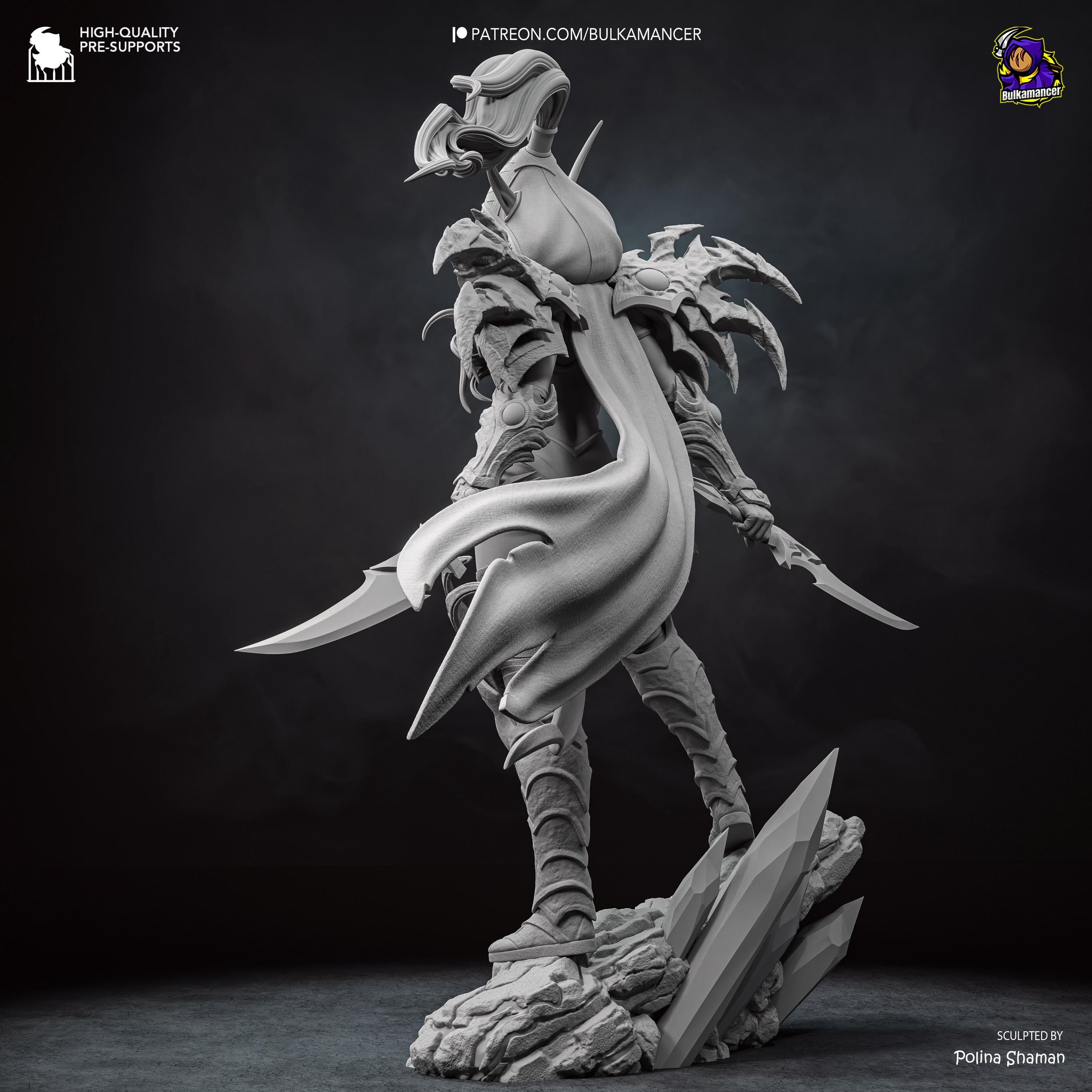 Scarlet Rogue - Blood Elf Warrior Fantasy Warcraft Valeera Resin Figure 16K