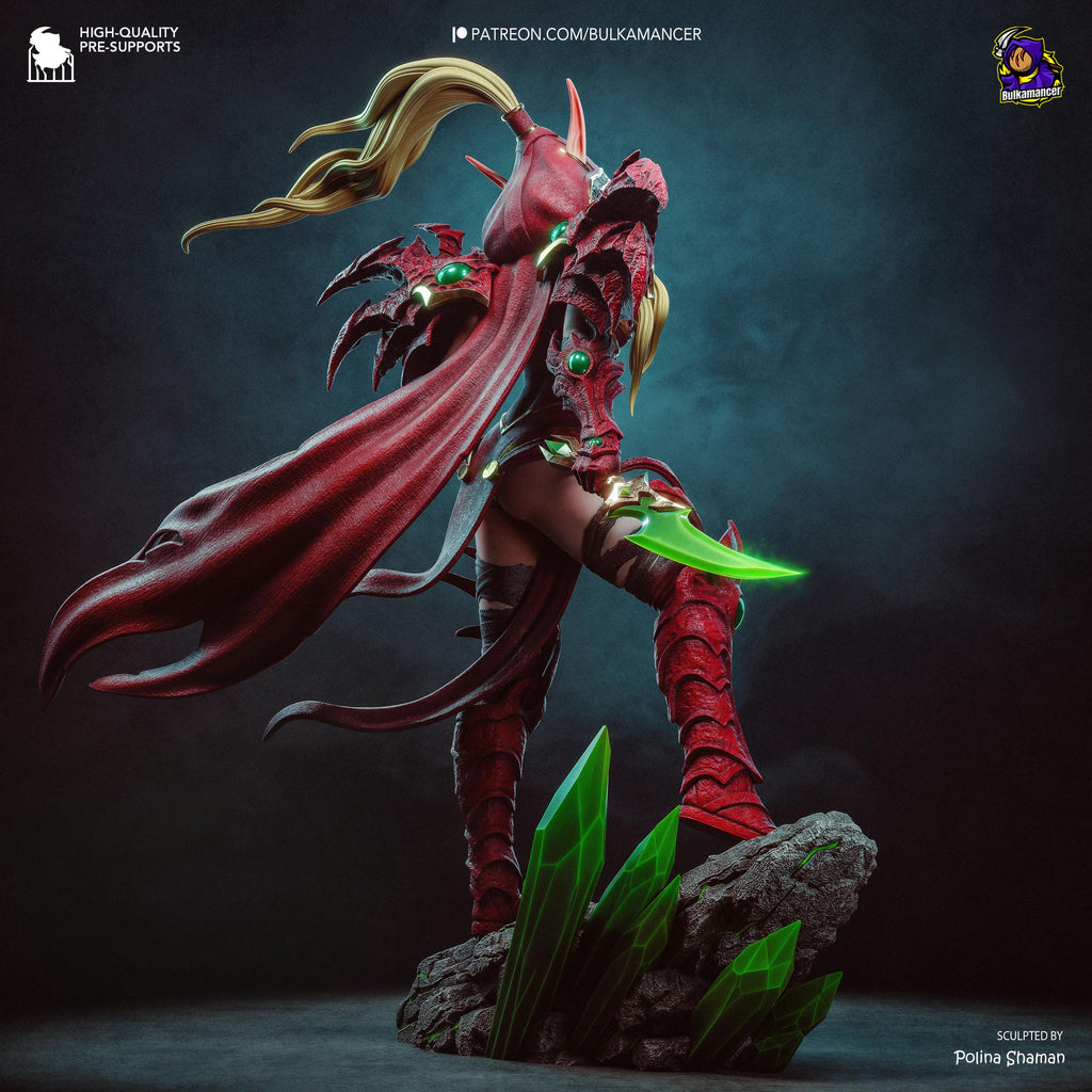 Scarlet Rogue - Blood Elf Warrior Fantasy Warcraft Valeera Resin Figure 16K