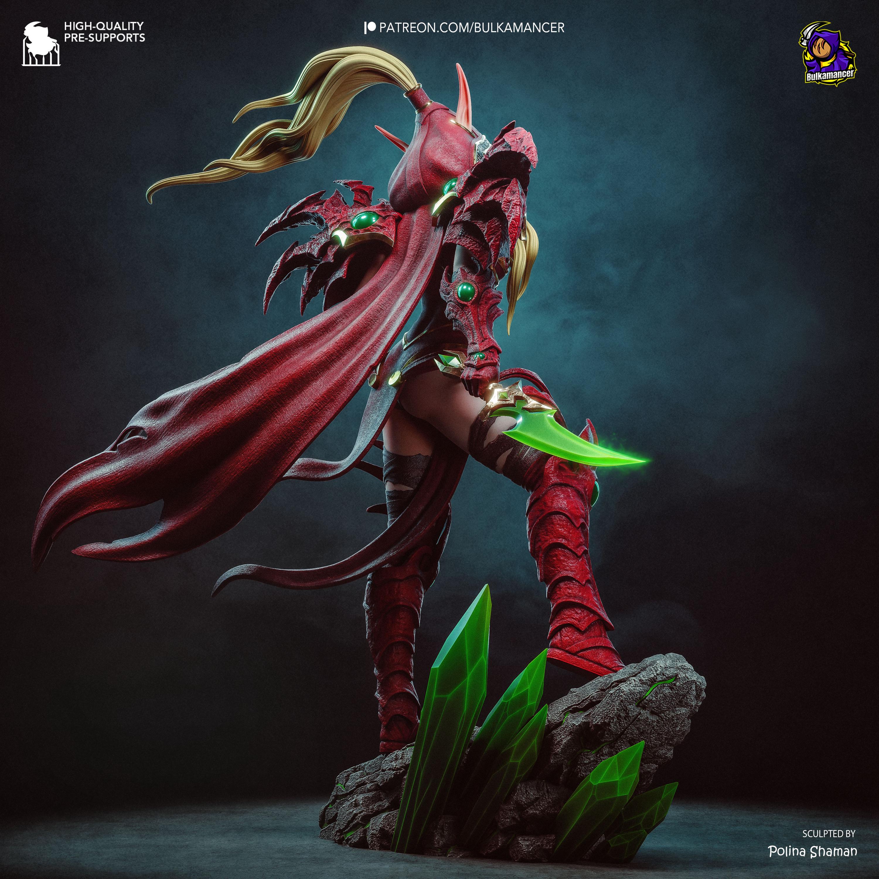 Scarlet Rogue - Blood Elf Warrior Fantasy Warcraft Valeera Resin Figure 16K
