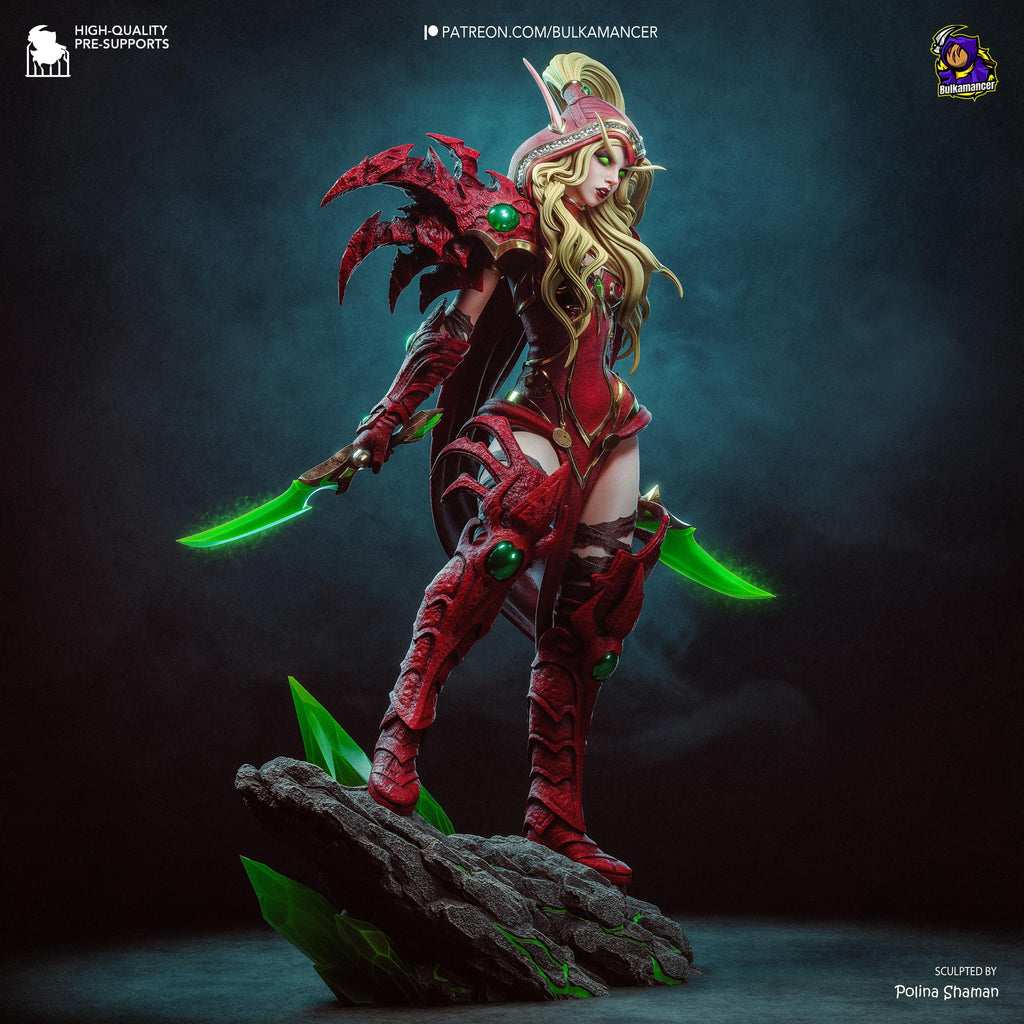 Scarlet Rogue - Blood Elf Warrior Fantasy Warcraft Valeera Resin Figure 16K