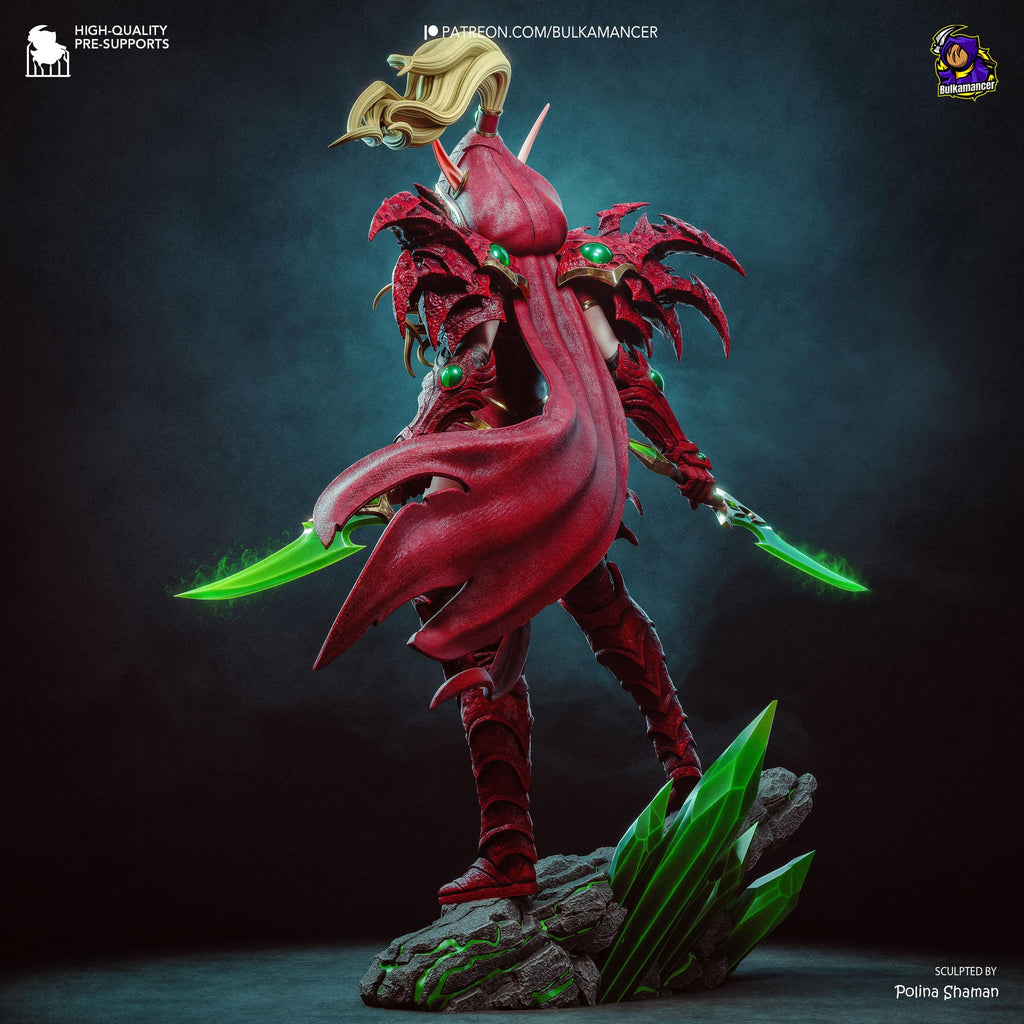 Scarlet Rogue - Blood Elf Warrior Fantasy Warcraft Valeera Resin Figure 16K