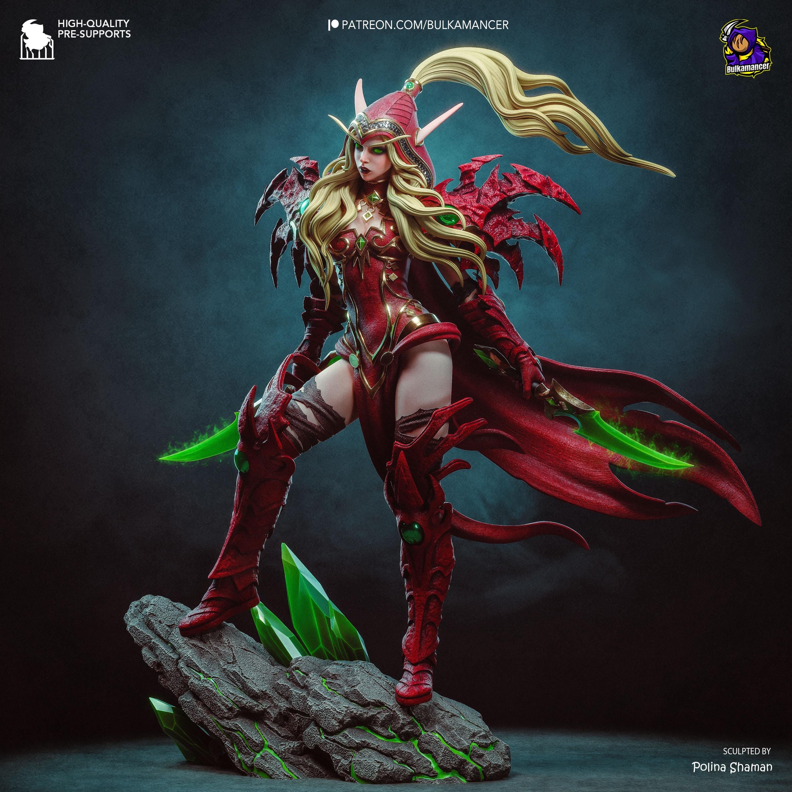 Scarlet Rogue - Blood Elf Warrior Fantasy Warcraft Valeera Resin Figure 16K