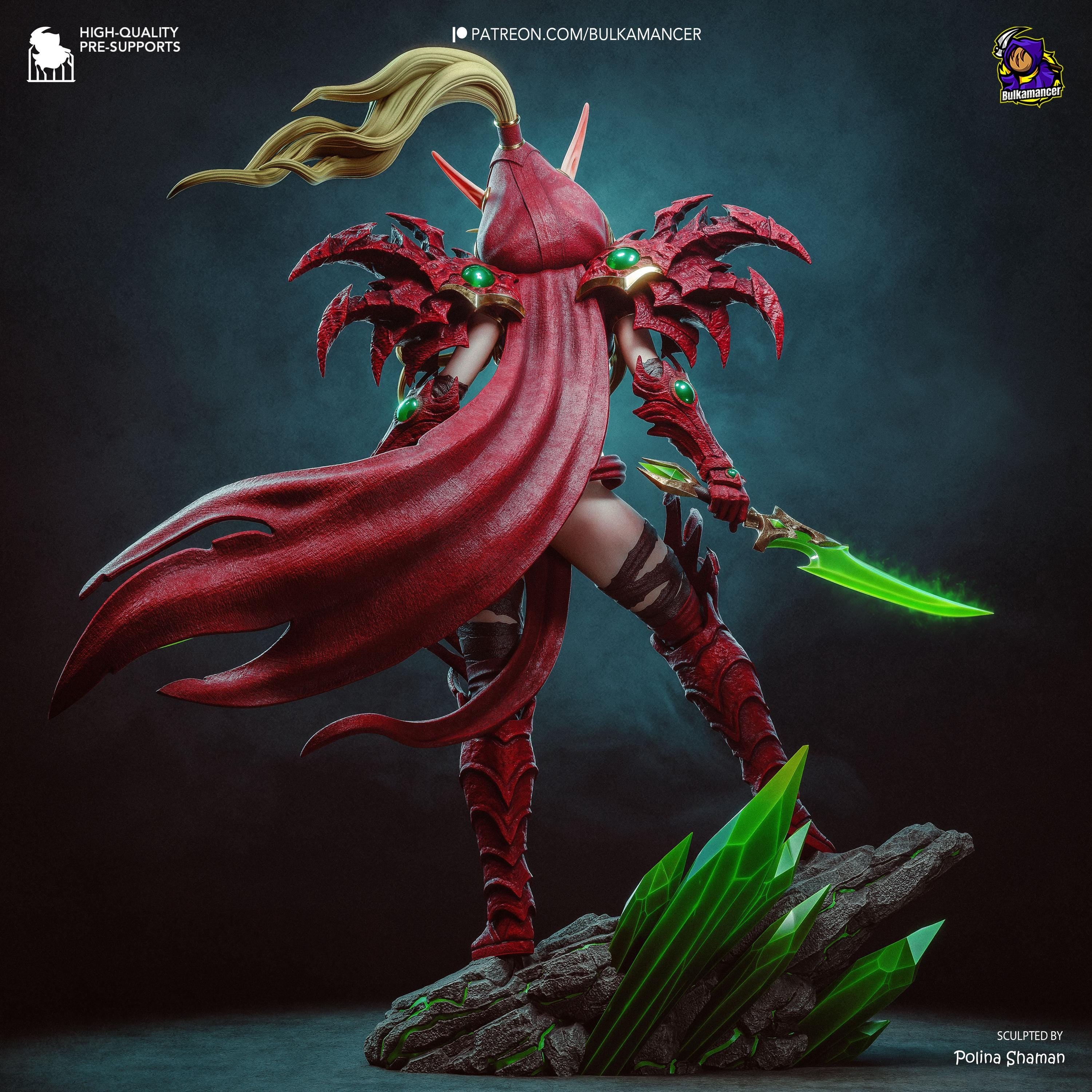 Scarlet Rogue - Blood Elf Warrior Fantasy Warcraft Valeera Resin Figure 16K