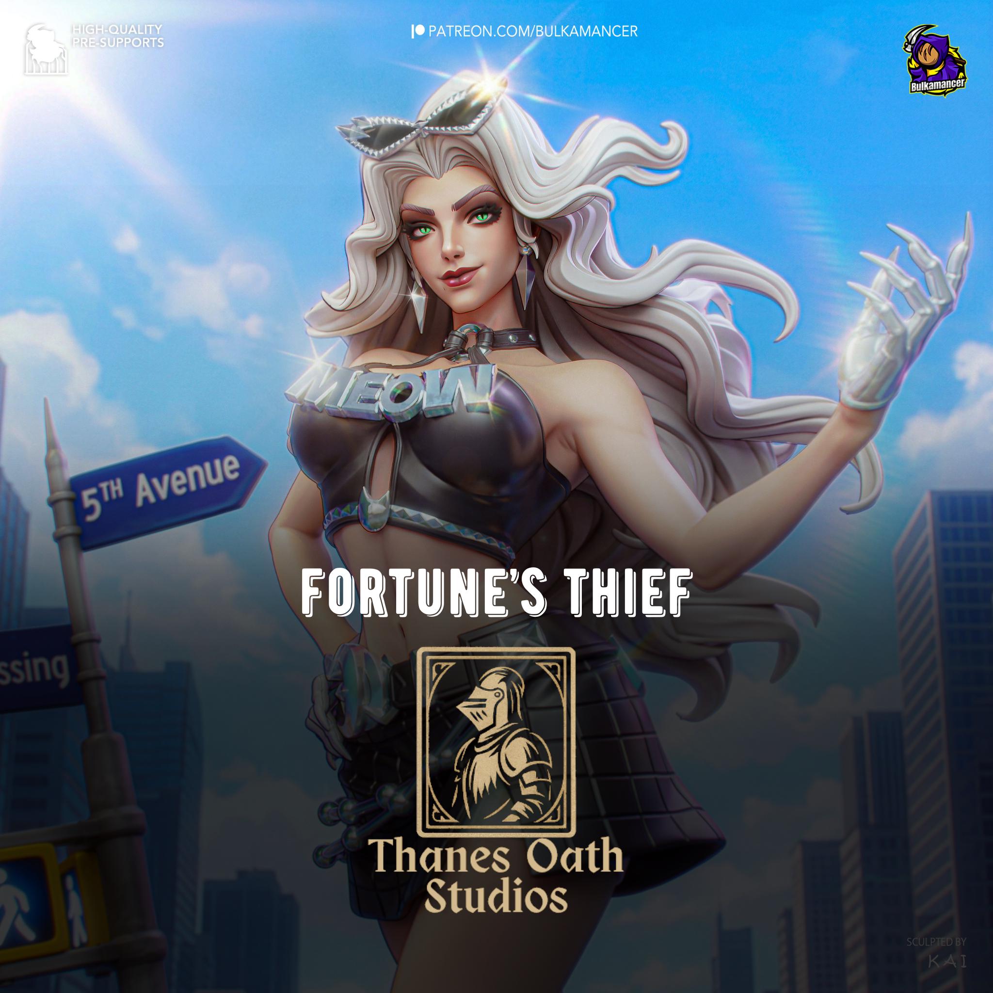 Fortune’s Thief - Comic Character Hero Thief Black Cat Resin Figure 16K