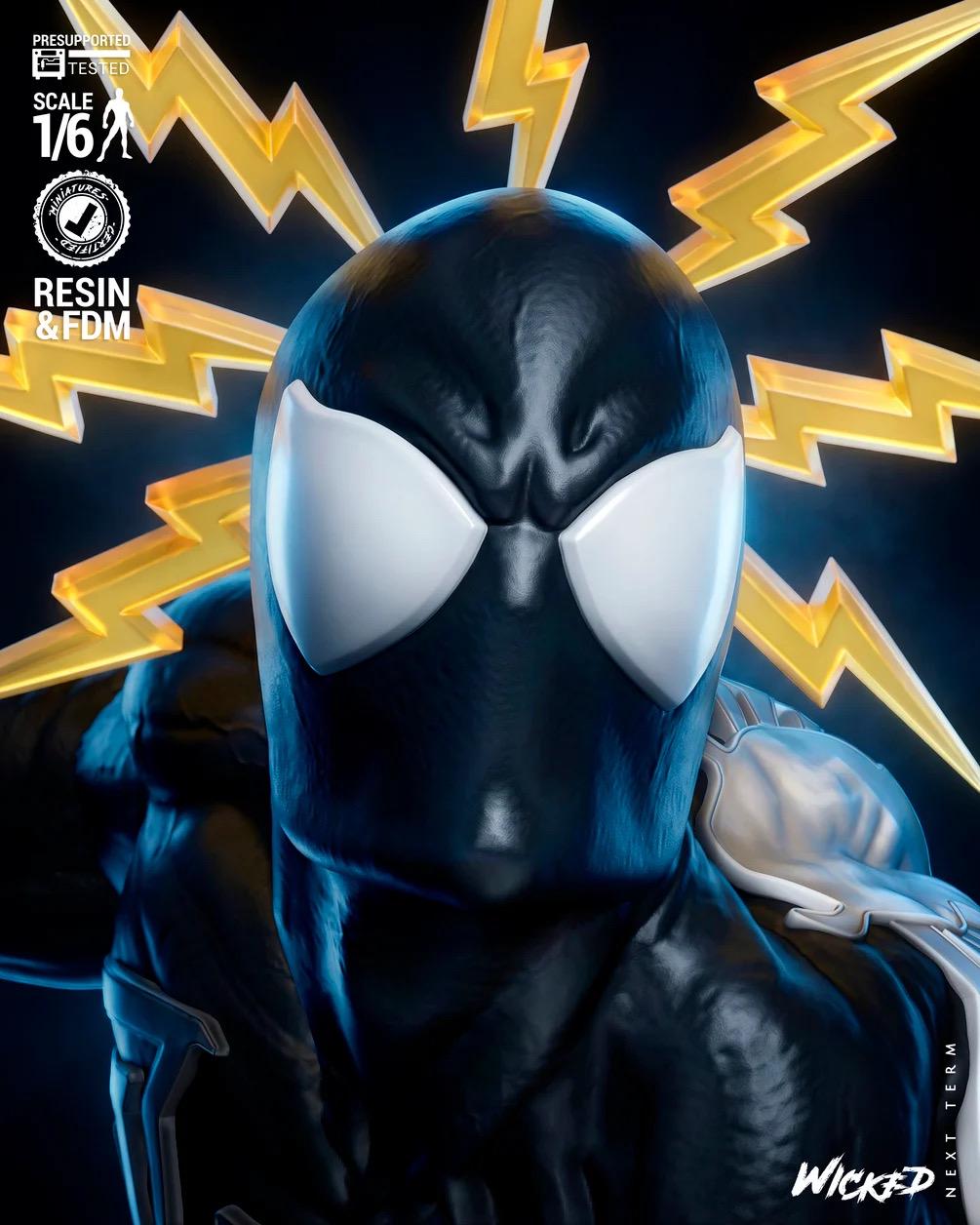 Buried Rescue - Comic Superhero Last Hunt Black Suit Spider-Man Resin Figure 16K