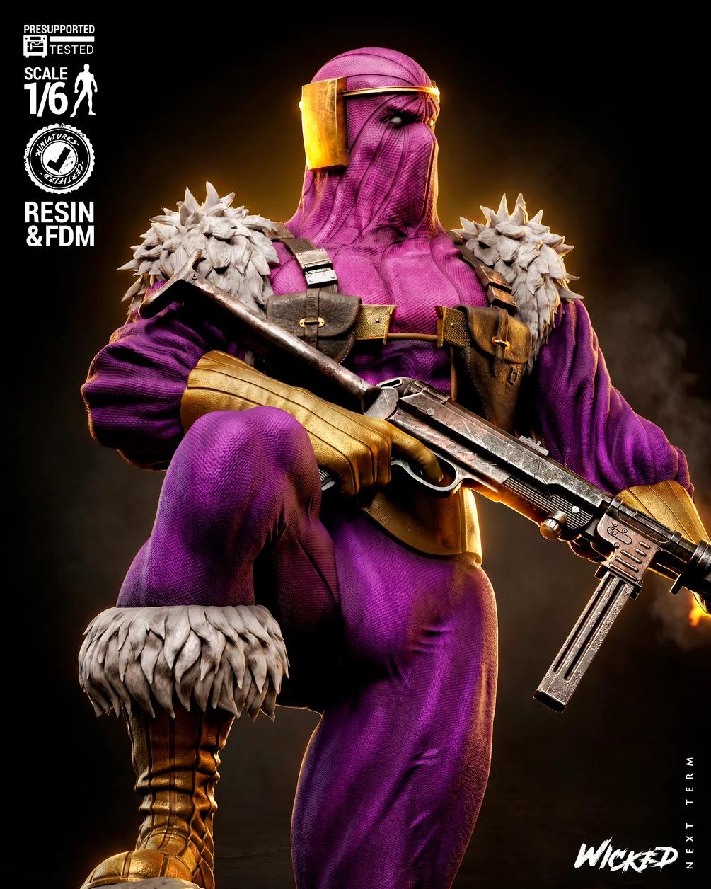 The Purple Mask - Comic Villian Hydra Baron Zemo Resin Figure 16K