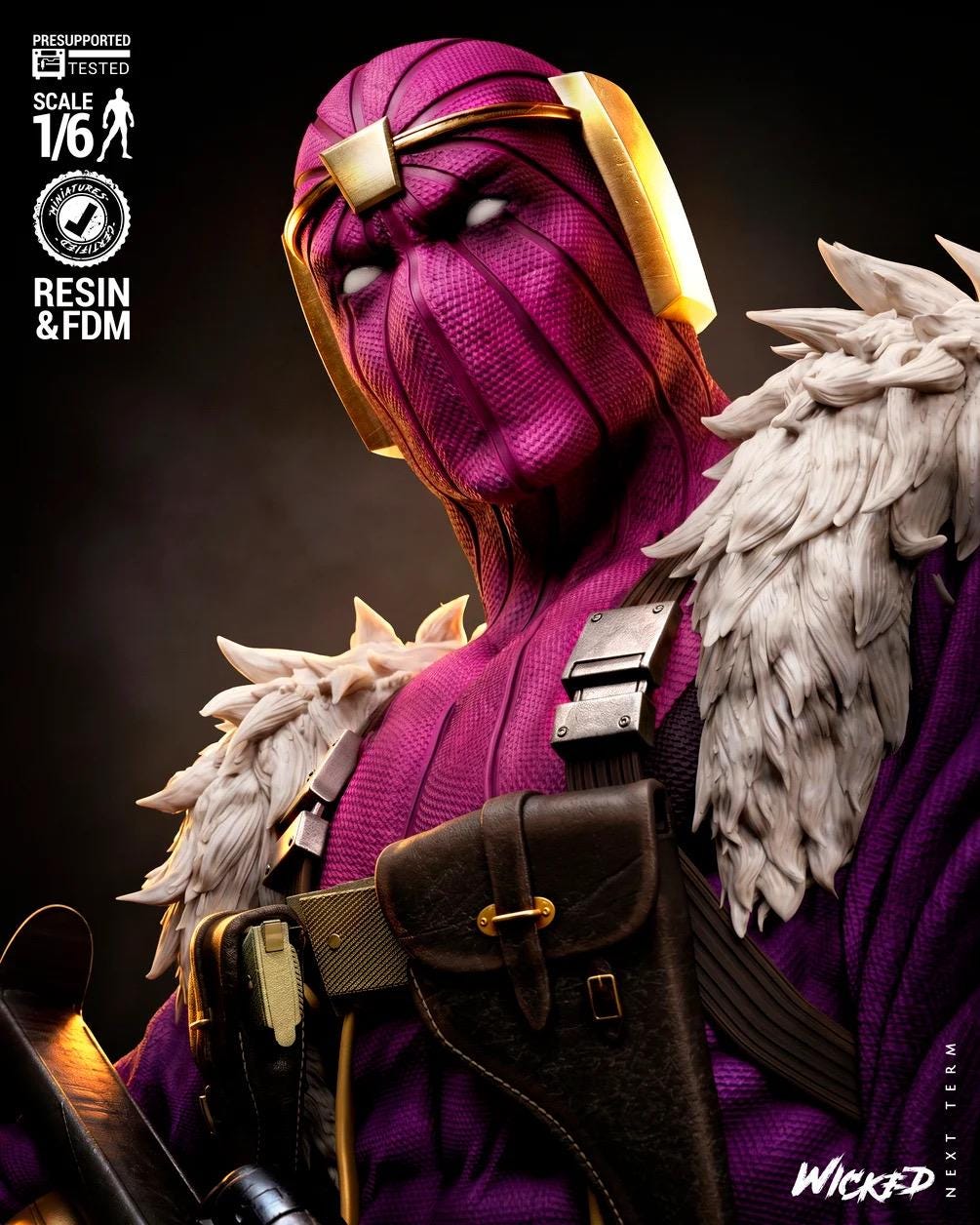 The Purple Mask - Comic Villian Hydra Baron Zemo Resin Figure 16K