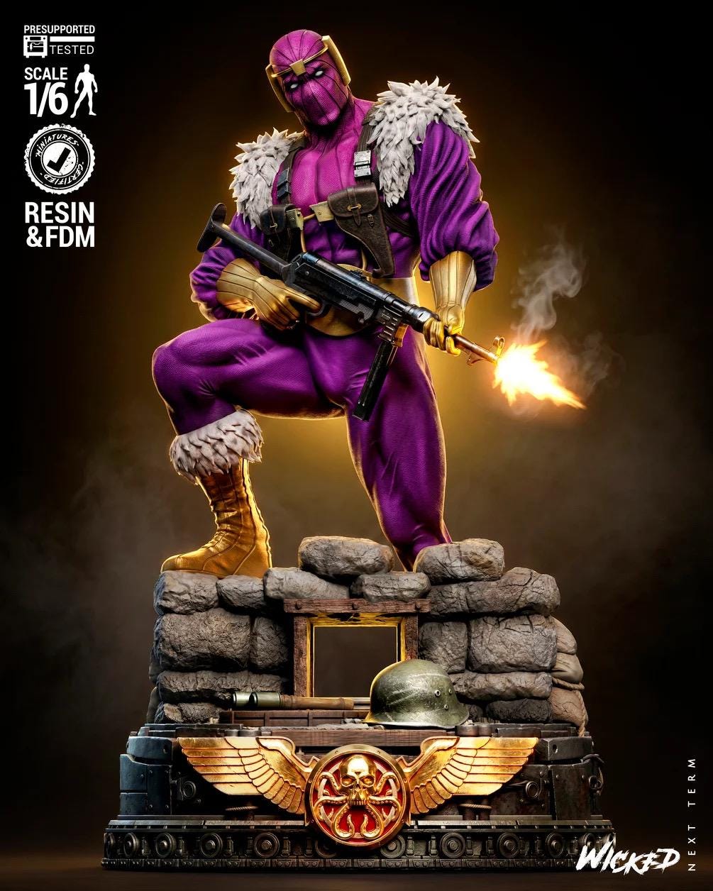 The Purple Mask - Comic Villian Hydra Baron Zemo Resin Figure 16K