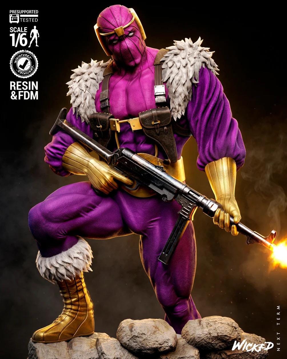 The Purple Mask - Comic Villian Hydra Baron Zemo Resin Figure 16K