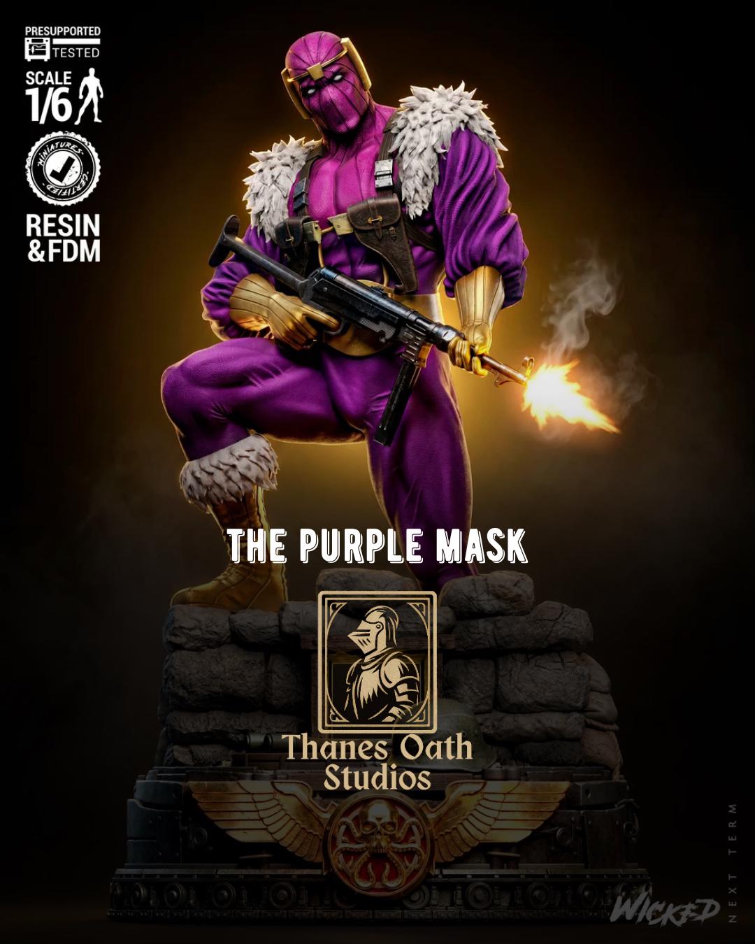 The Purple Mask - Comic Villian Hydra Baron Zemo Resin Figure 16K