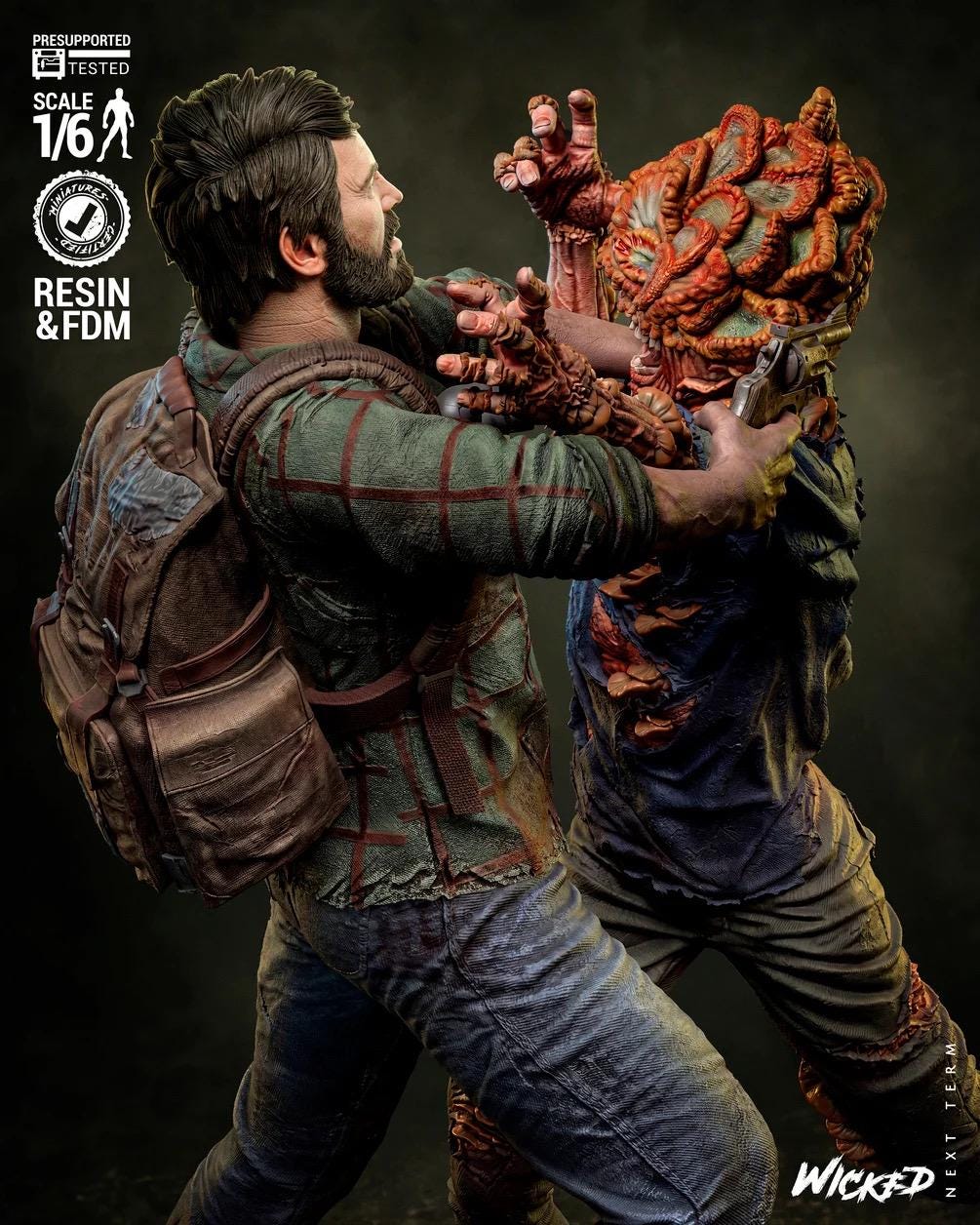 Through The Ruins - Zombie Survival Duo Joel and Ellie Resin Figure 16K