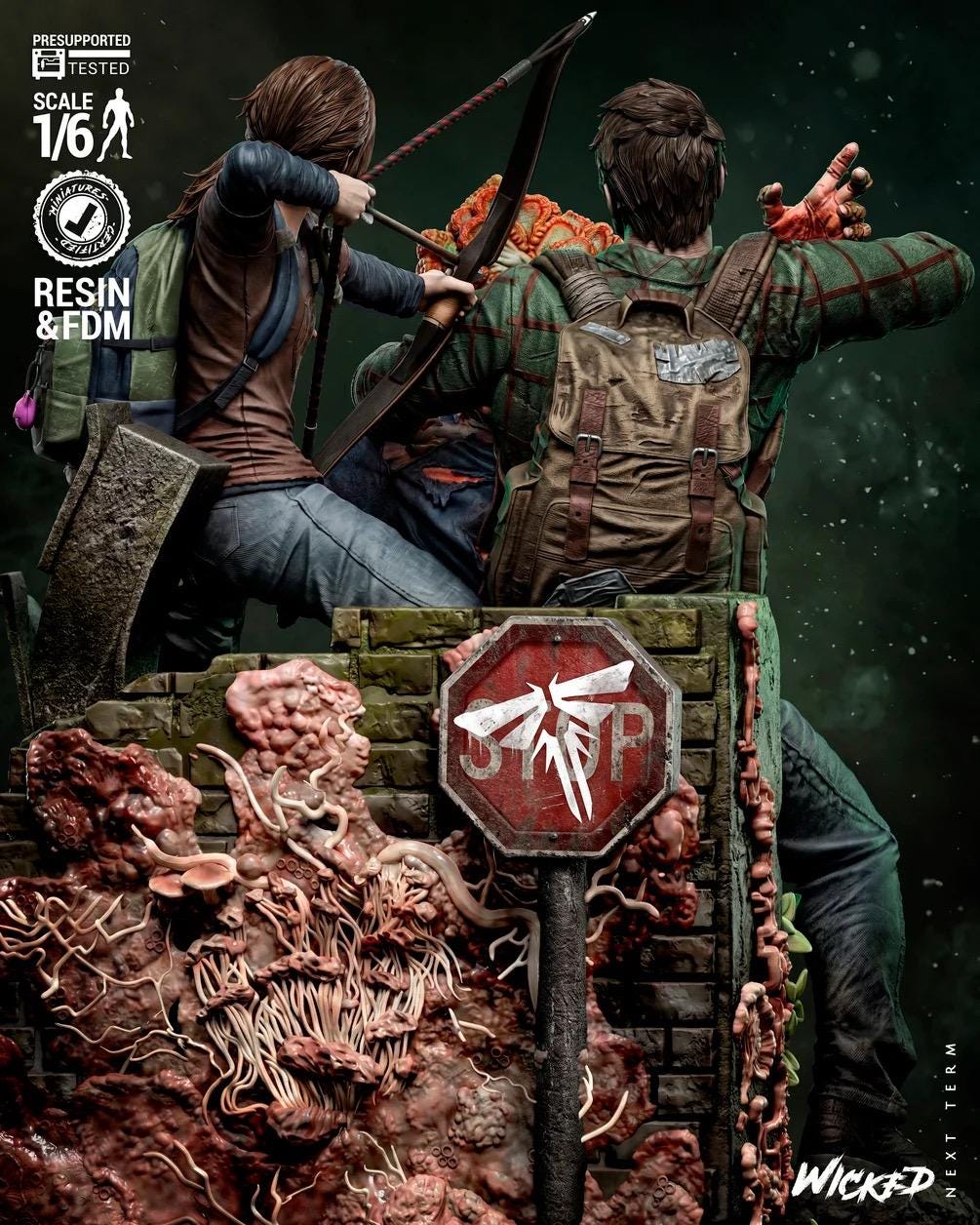 Through The Ruins - Zombie Survival Duo Joel and Ellie Resin Figure 16K