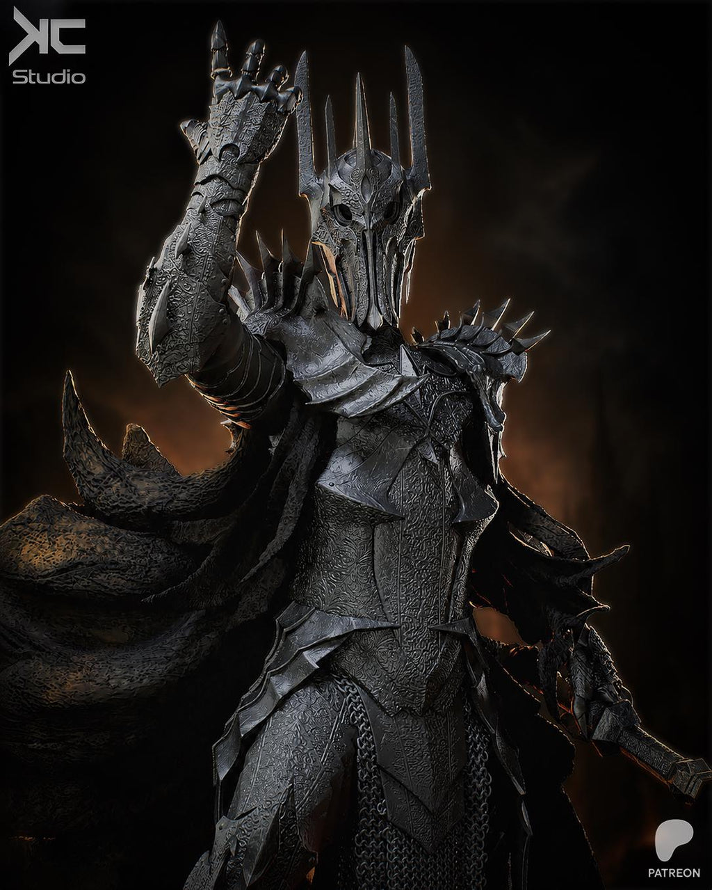 The Dark Lord - Fantasy Villian Ring Maker Sauron Resin Figure 16K