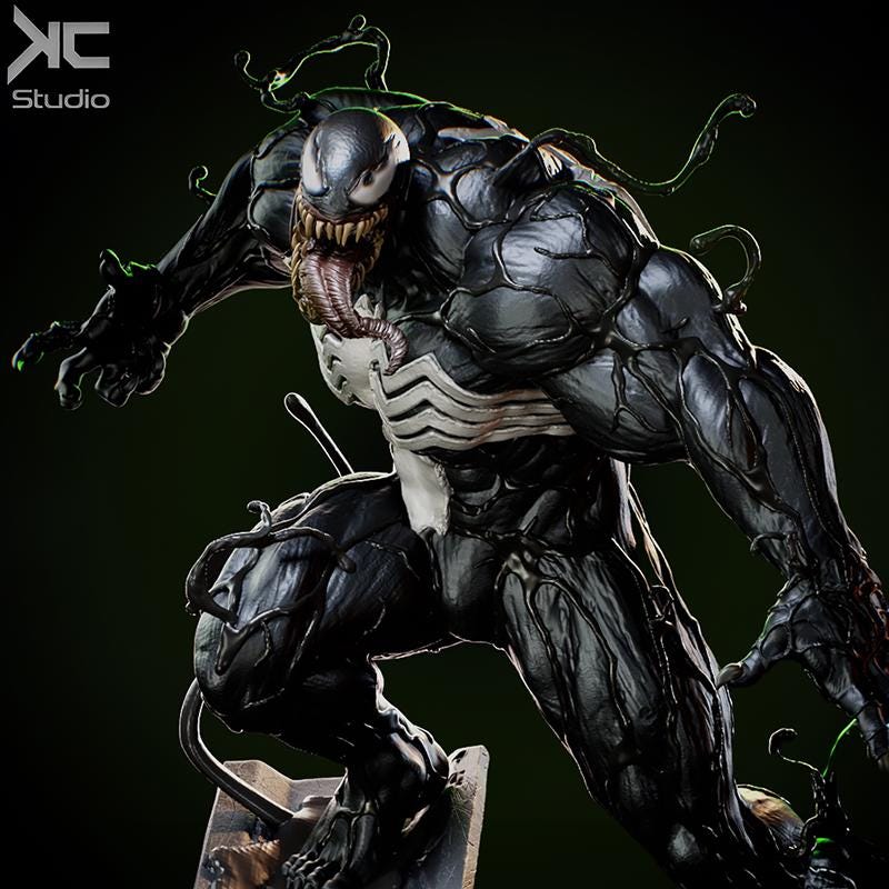 Perfect Host - Comic Alien Villian Symbiote Venom Resin Figure 16K