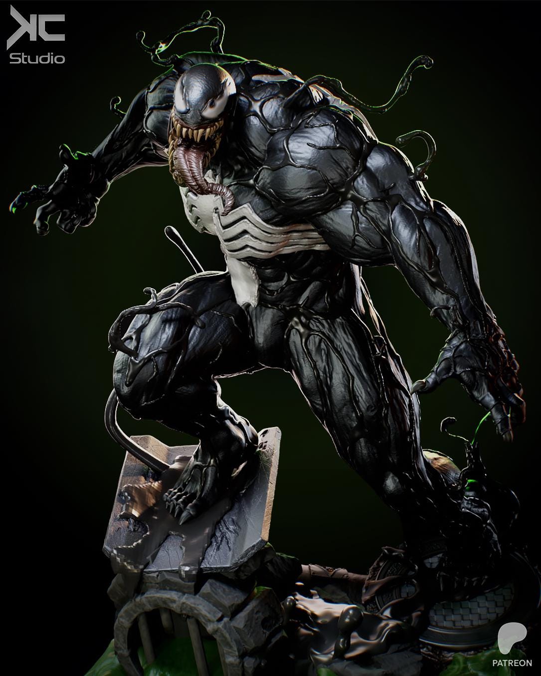 Perfect Host - Comic Alien Villian Symbiote Venom Resin Figure 16K