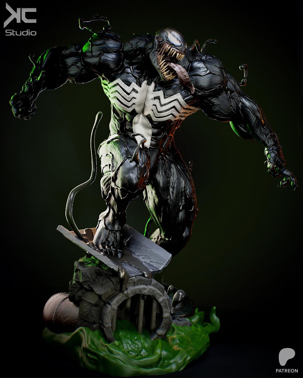 Perfect Host - Comic Alien Villian Symbiote Venom Resin Figure 16K
