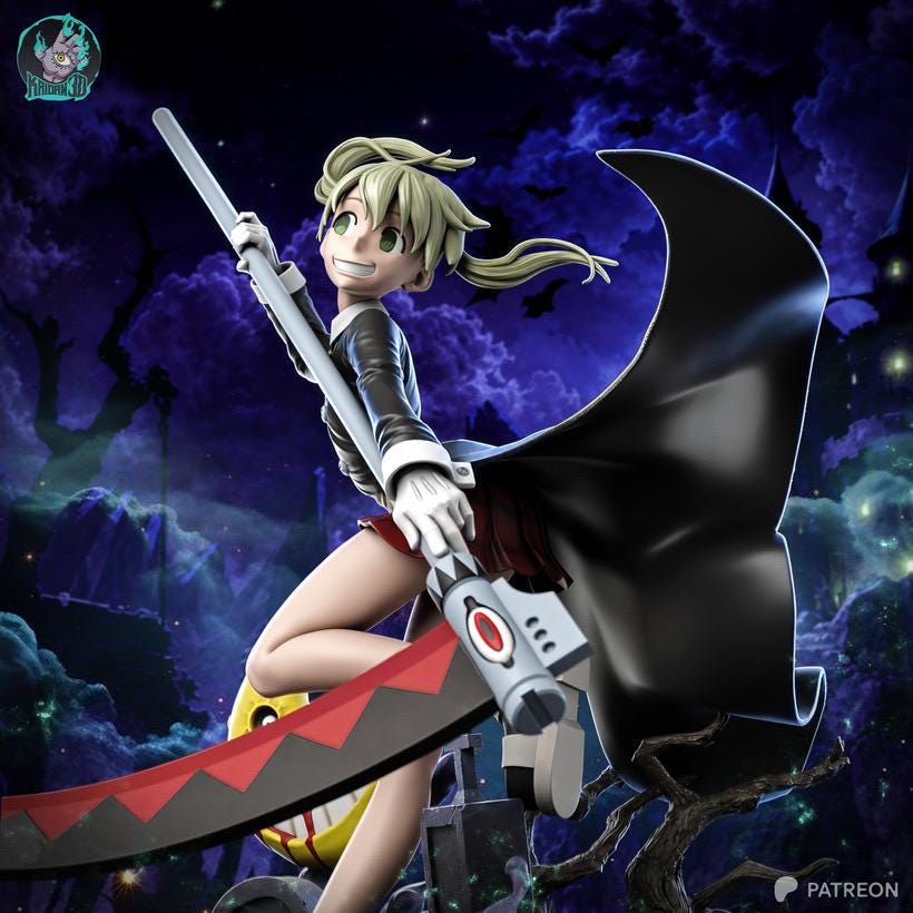 Meister Of Souls - Gothic Anime Scythe Wielder Maka Albarn Resin Figure 16K