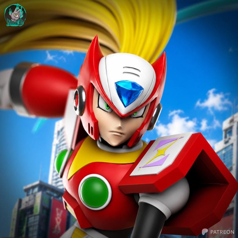 Guardian Reploid - Sci-Fi Cyberpunk Mega Man X Zero Resin Figure 16K