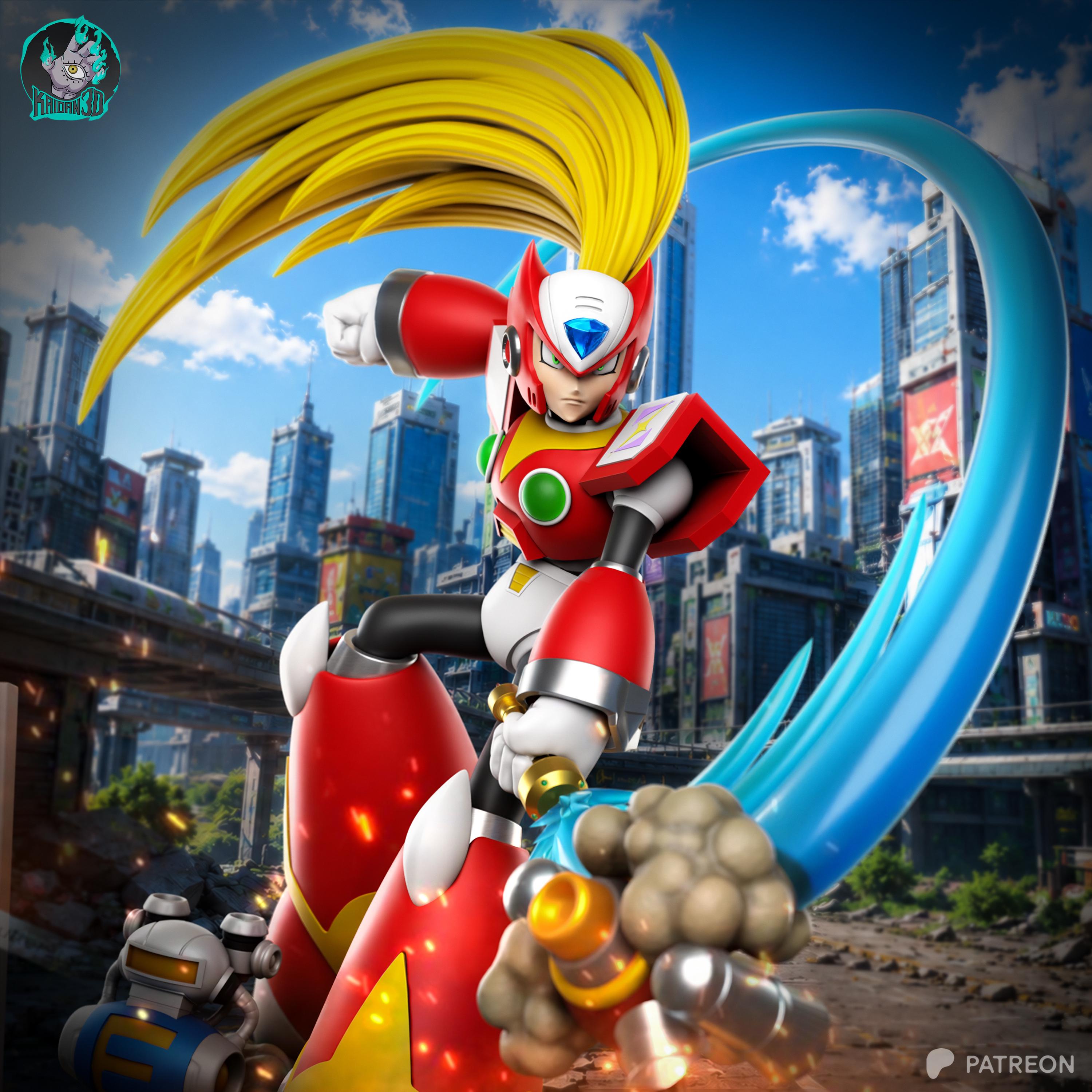 Guardian Reploid - Sci-Fi Cyberpunk Mega Man X Zero Resin Figure 16K