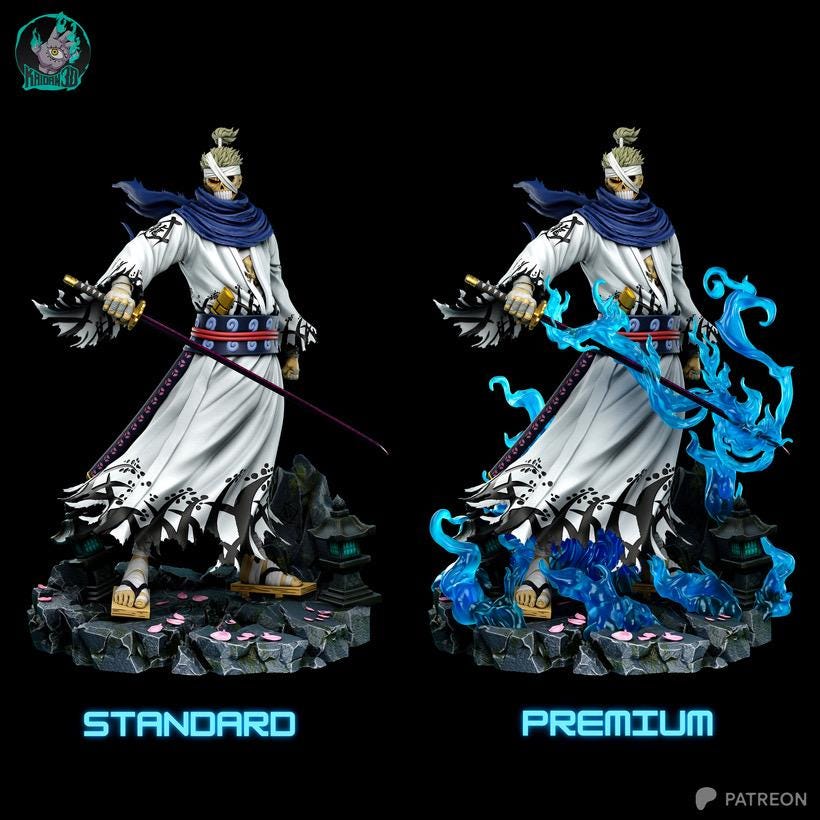 Sword God - Anime Feudal Mythical Samurai Shimotsuki Ryuma Resin Figure 16K