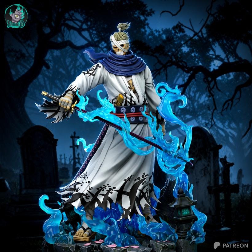 Sword God - Anime Feudal Mythical Samurai Shimotsuki Ryuma Resin Figure 16K