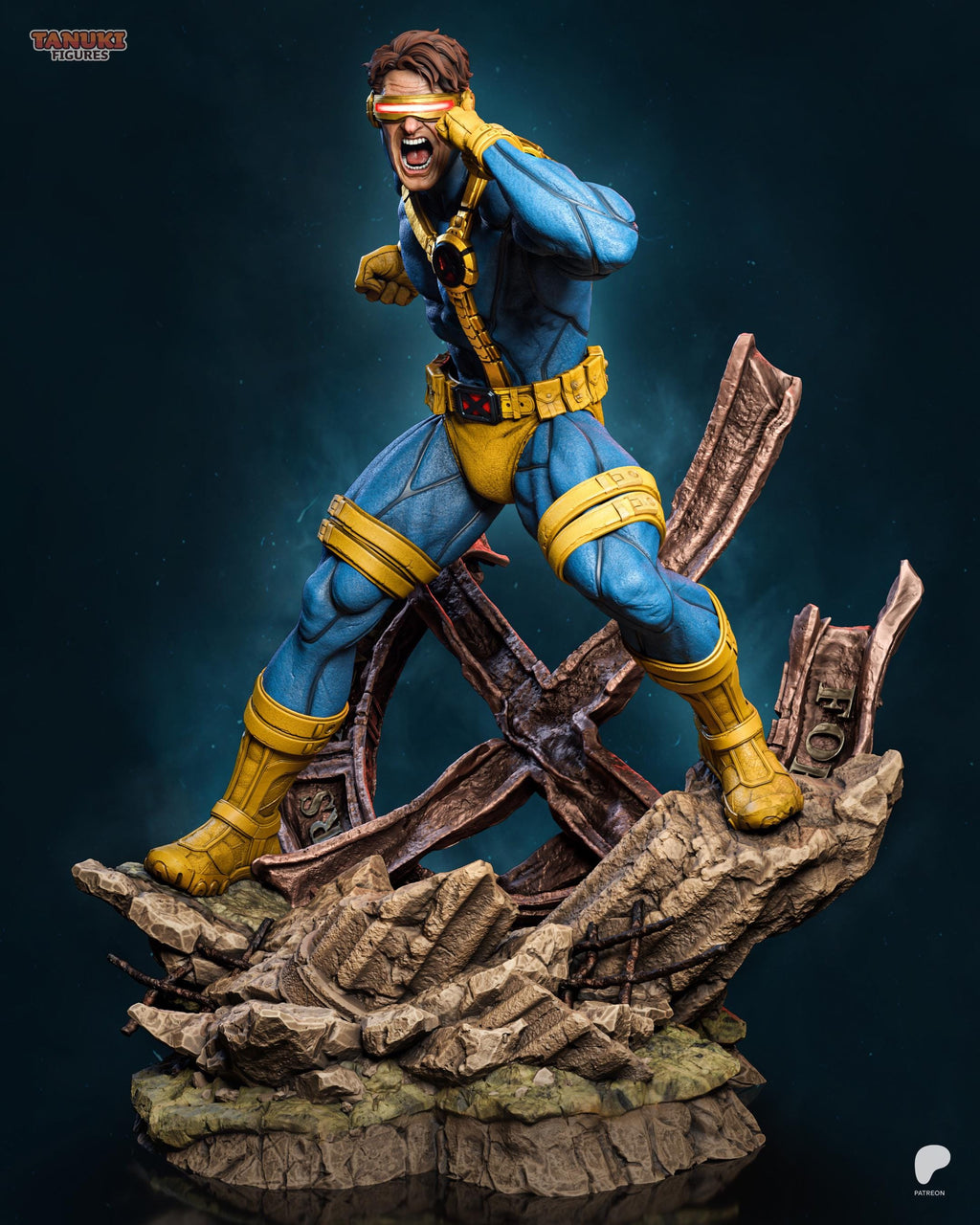 Optic Fury - Comic Mutant Leader Cyclops X-Men Resin Figure 16K