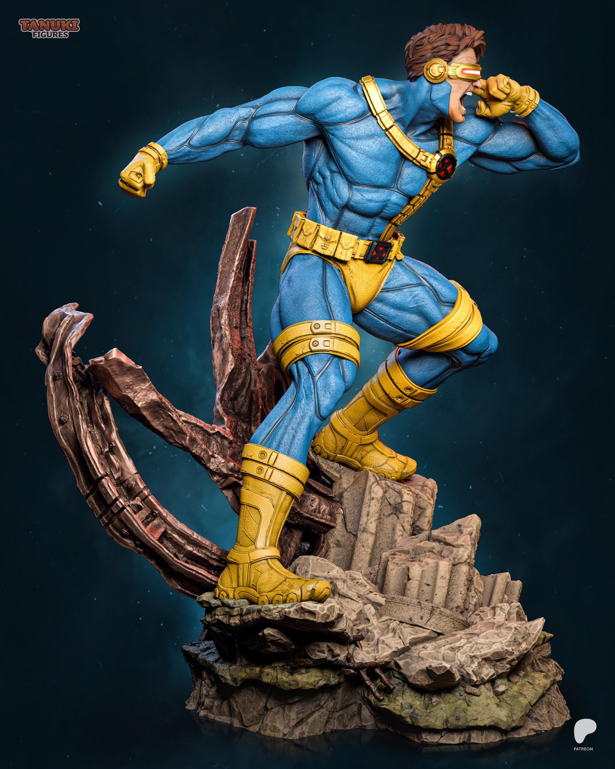 Optic Fury - Comic Mutant Leader Cyclops X-Men Resin Figure 16K