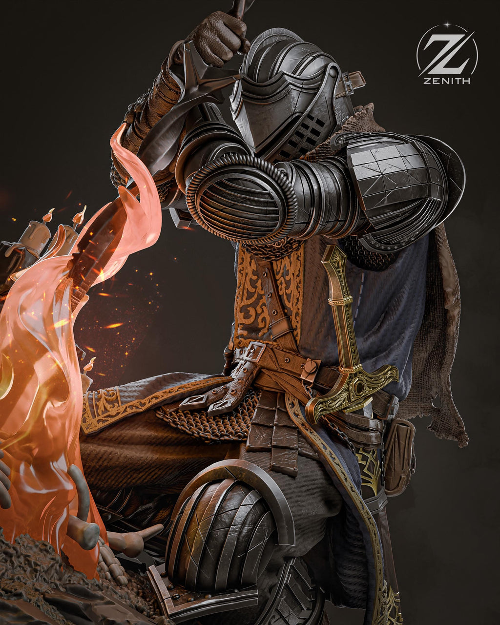 Lord Of Cinders - Dark Fantasy Medieval Hero Dark Souls Resin Figure 16K