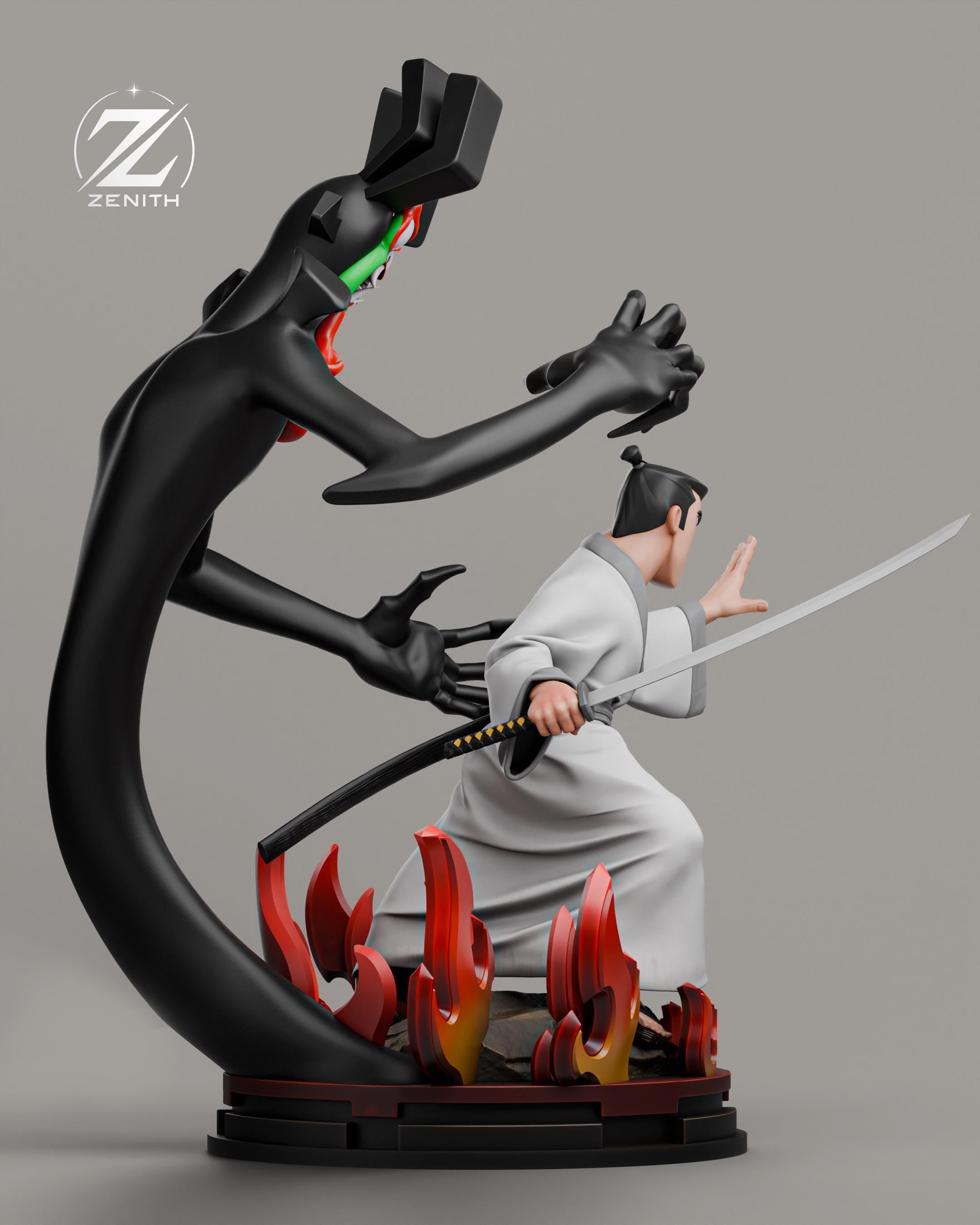 Honourbound Warrior - Stoic Disciplined Elegant Samurai Jack Resin Figure 16K