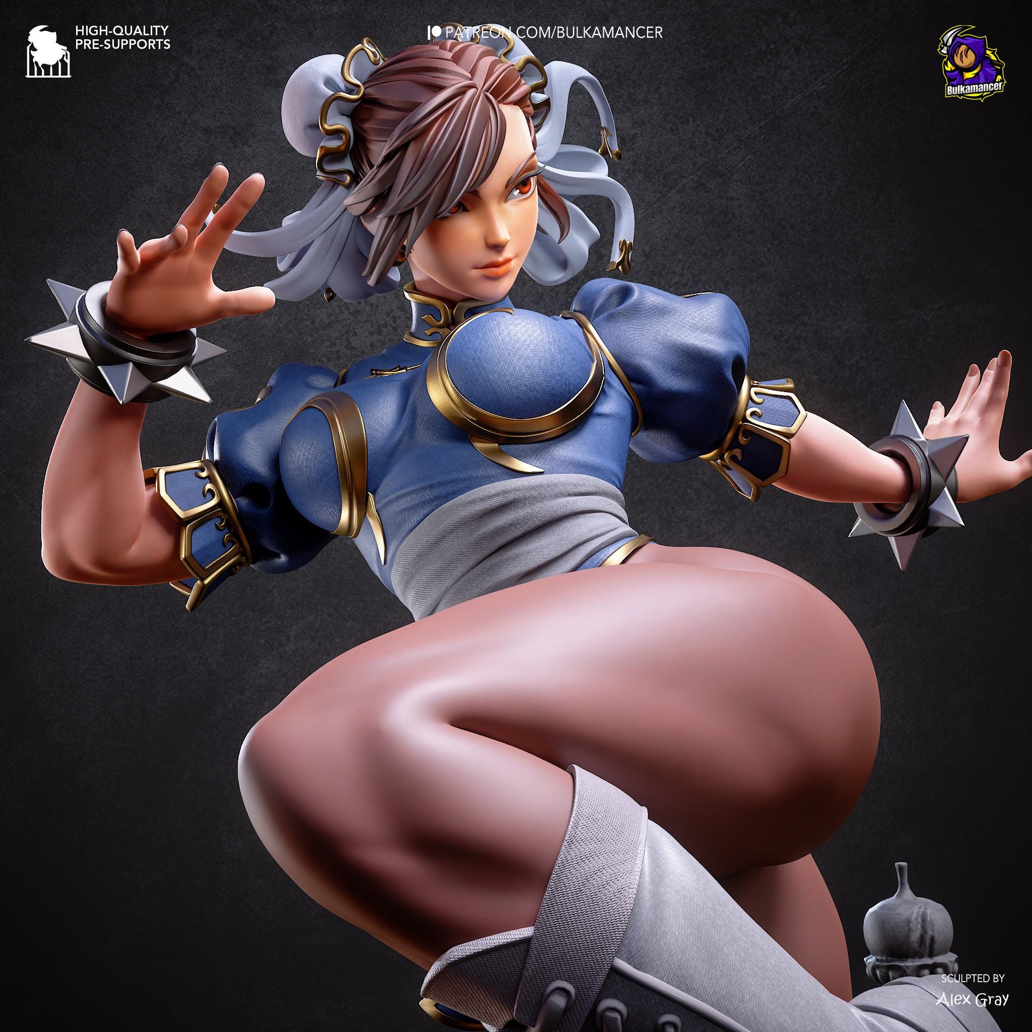 Hundred Kicks - Athletic Martial Artist Fighter Chun-Li Resin Figure 16K