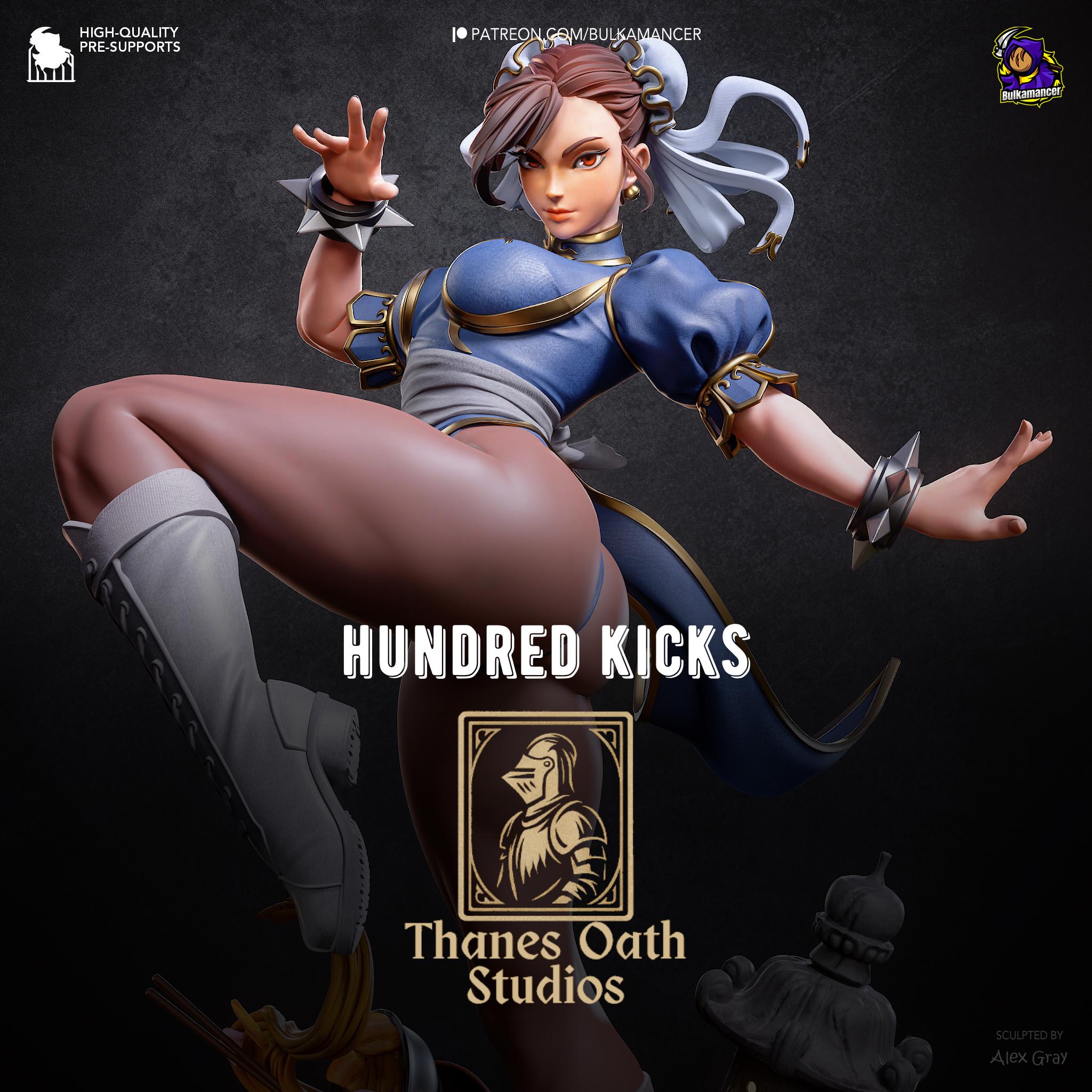 Hundred Kicks - Athletic Martial Artist Fighter Chun-Li Resin Figure 16K