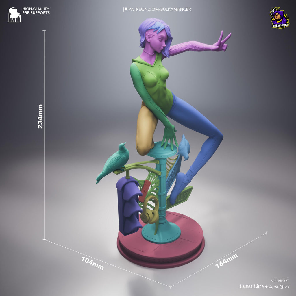 White Velocity - Acrobatic Web Slinger Superhero Gwen Stacy Resin Figure 16K