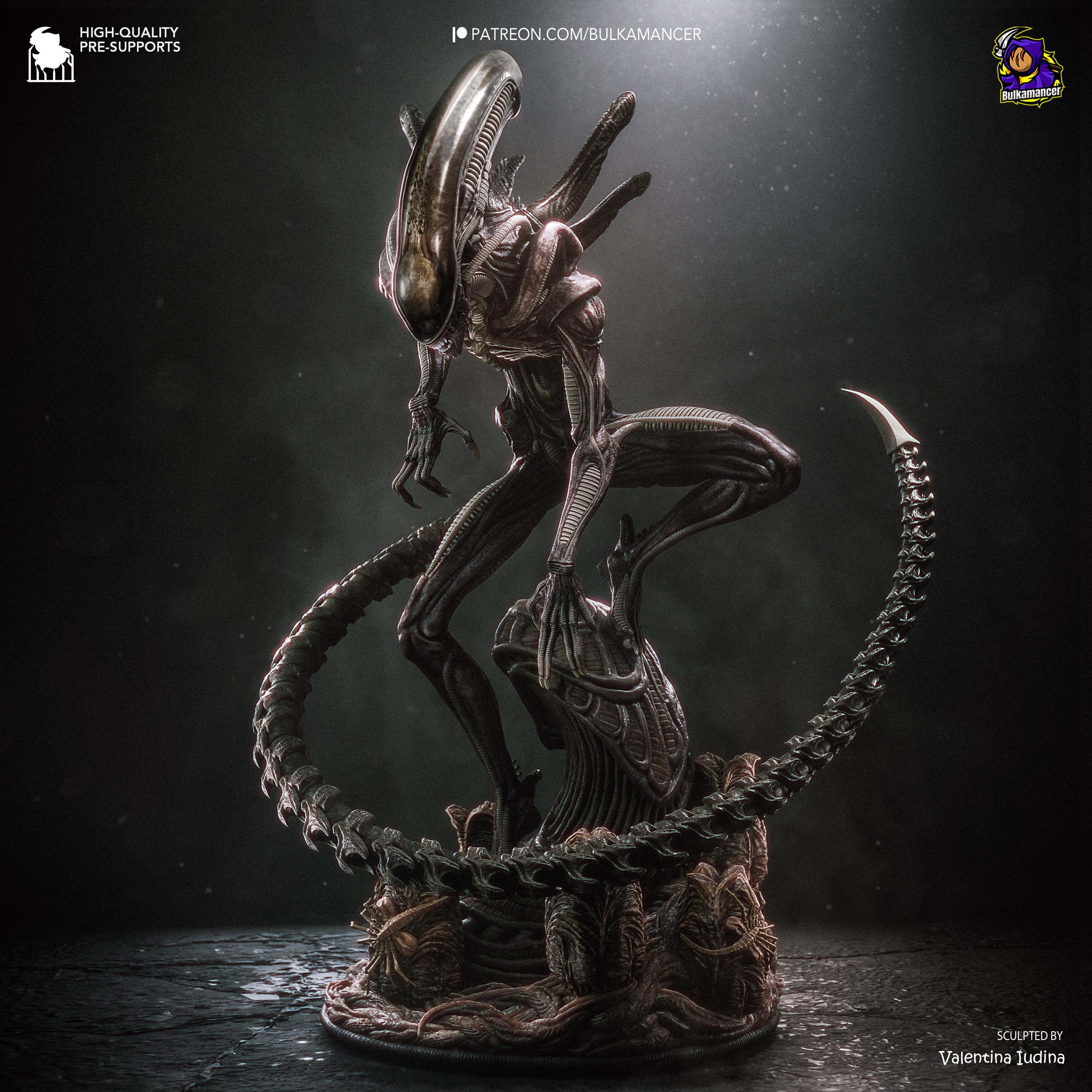 Black Carapace - Alien Predator Monster Horror Xenomorph Resin Figure 16K
