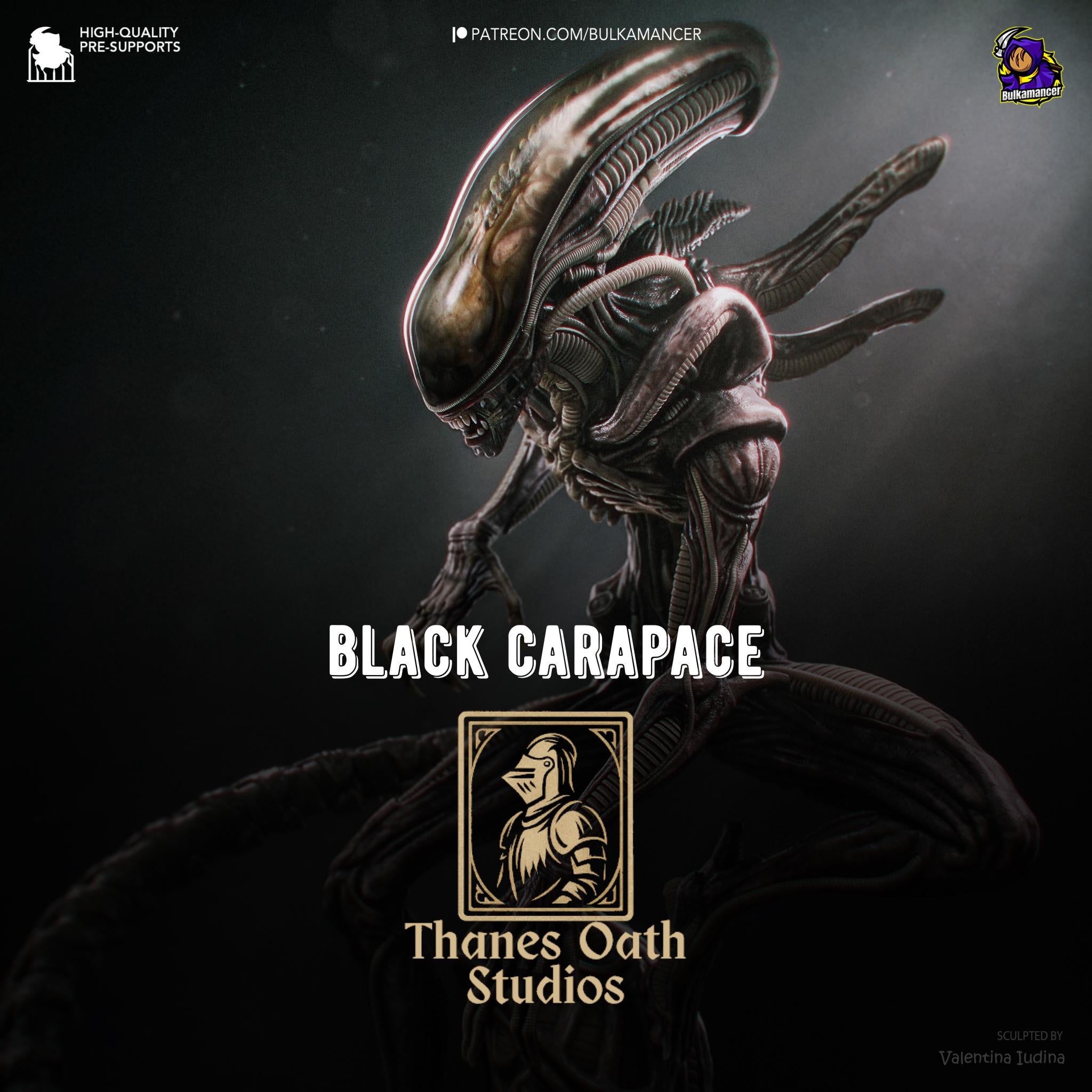 Black Carapace - Alien Predator Monster Horror Xenomorph Resin Figure 16K
