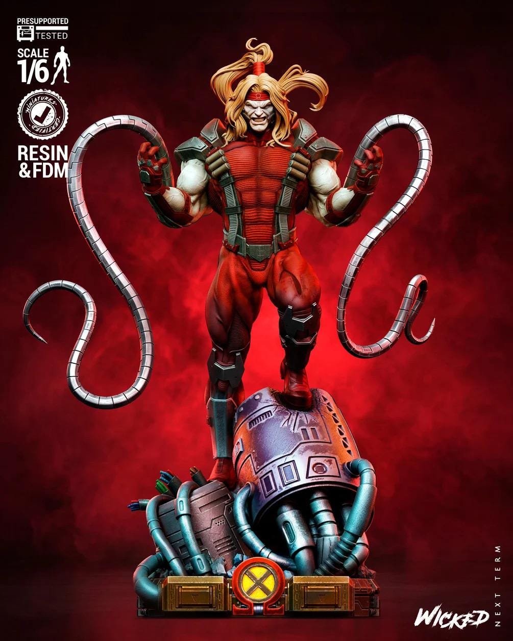 Red Eclipse - Cybernetic Lethal Villain Omega Red Resin Figure 16K