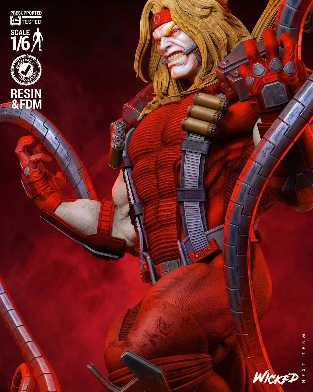 Red Eclipse - Cybernetic Lethal Villain Omega Red Resin Figure 16K