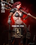 Crimson Steel - Fierce Barbarian Warrior Red Sonja Resin Figure 16K