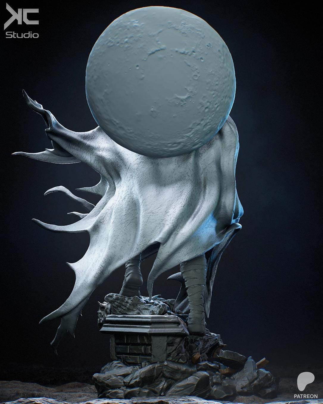 Lunar Vengeance - Mystical Hooded Vigilante Hero Moonknight Resin Figure 16K
