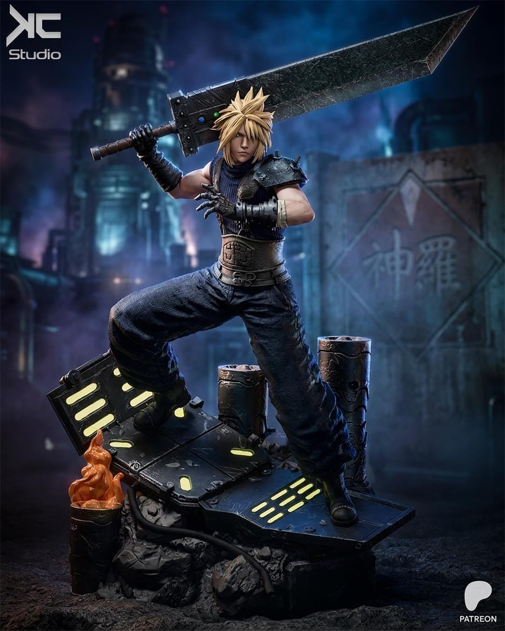 Broken Legacy - Swordsman Battle Worn Heroic Cloud Strife Resin Figure 16K