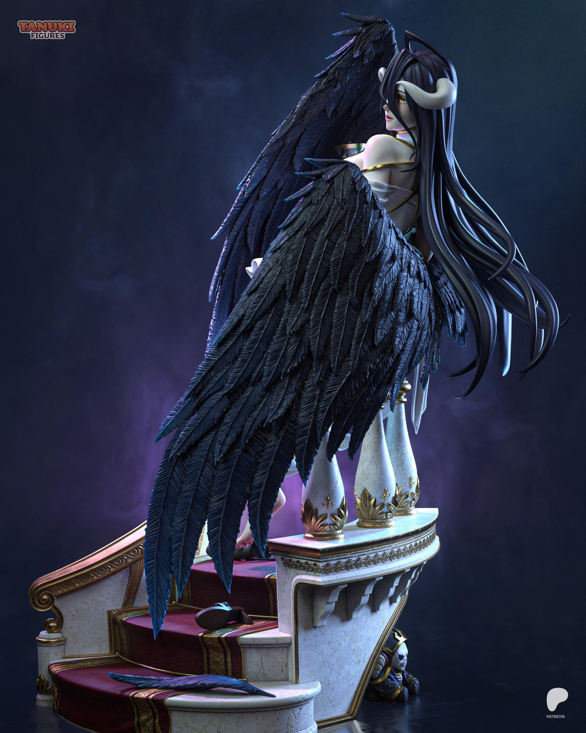 Midnight Wings - Gothic Winged Anime Albedo Resin Figure 16K