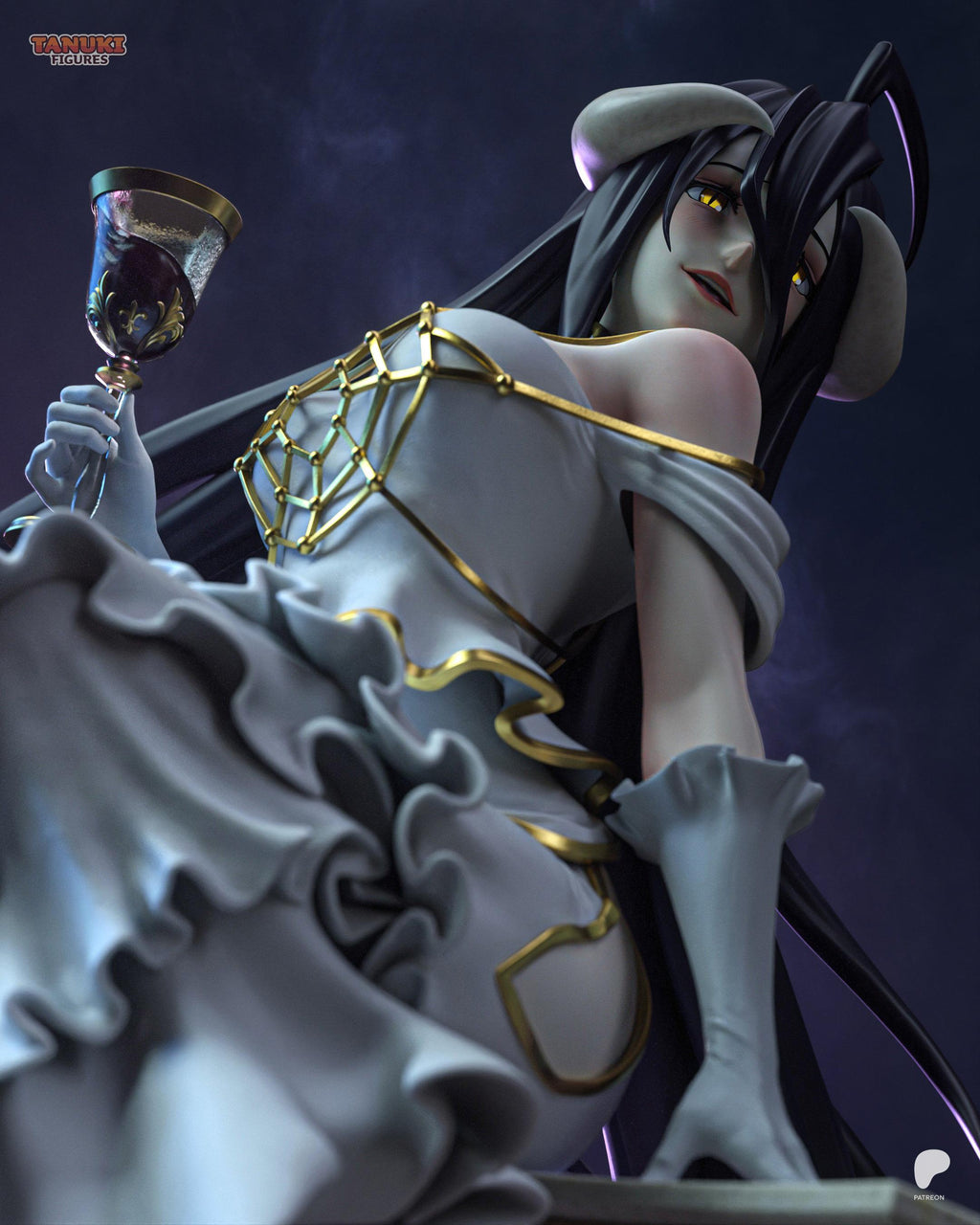 Midnight Wings - Gothic Winged Anime Albedo Resin Figure 16K