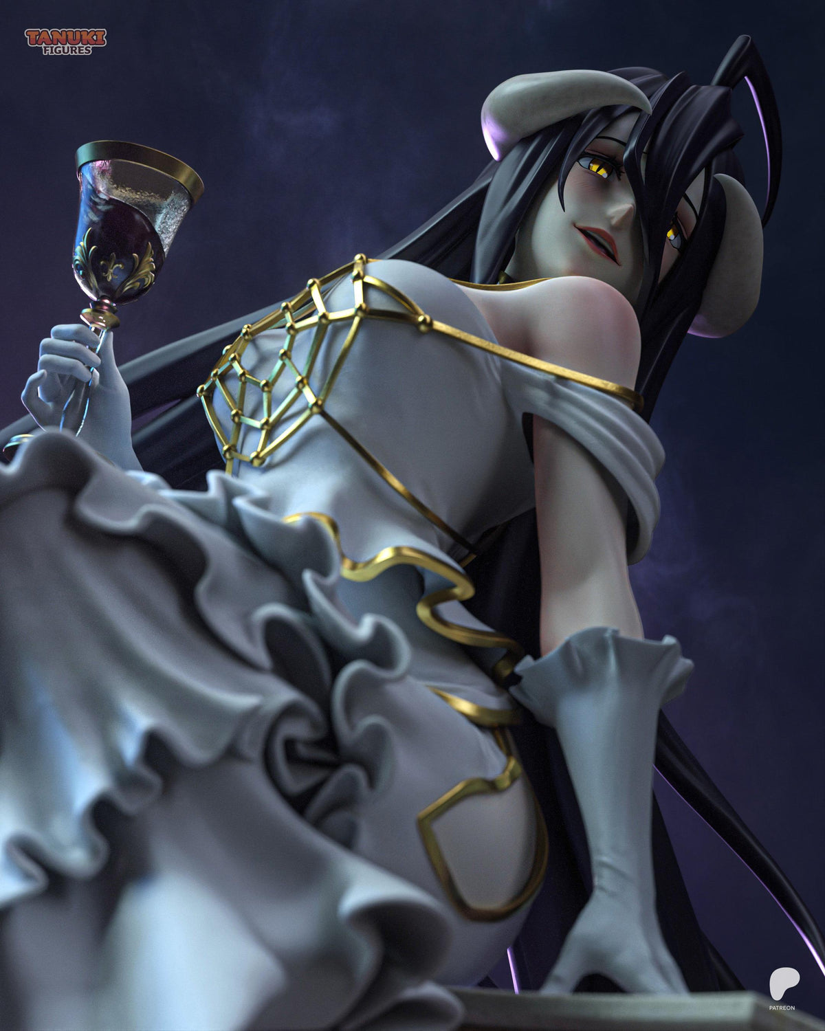 Midnight Wings - Gothic Winged Anime Albedo Resin Figure 16K