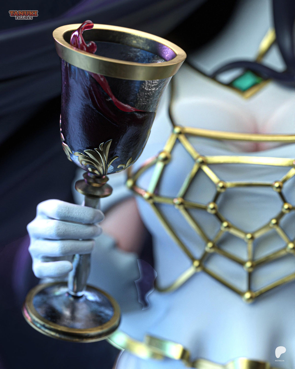 Midnight Wings - Gothic Winged Anime Albedo Resin Figure 16K