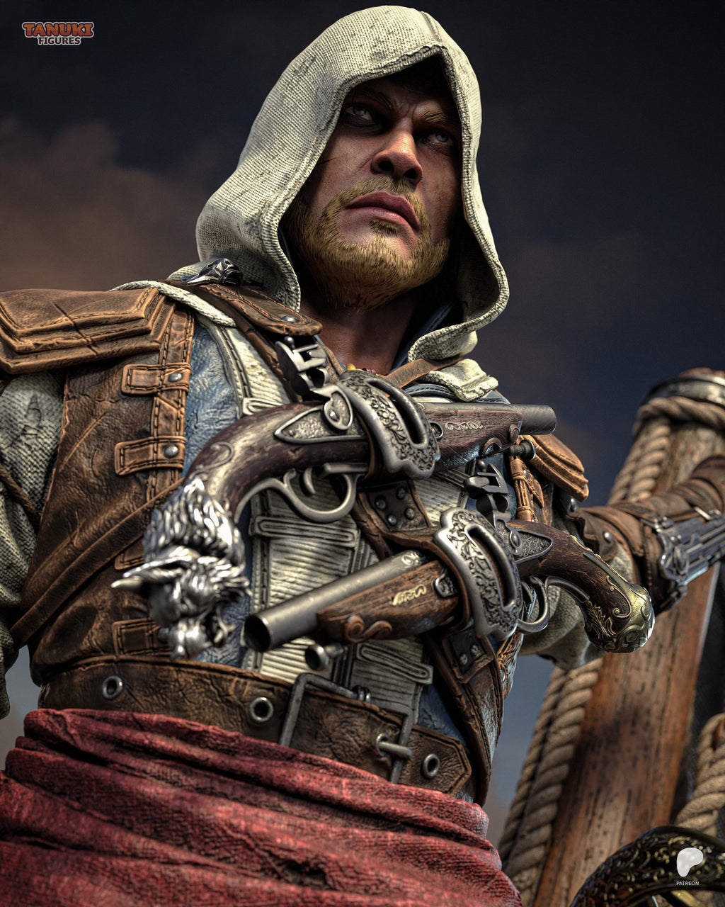 Seas Of Fortune - Hooded Pirate Assassin Edward Kenway Resin Figure 16K