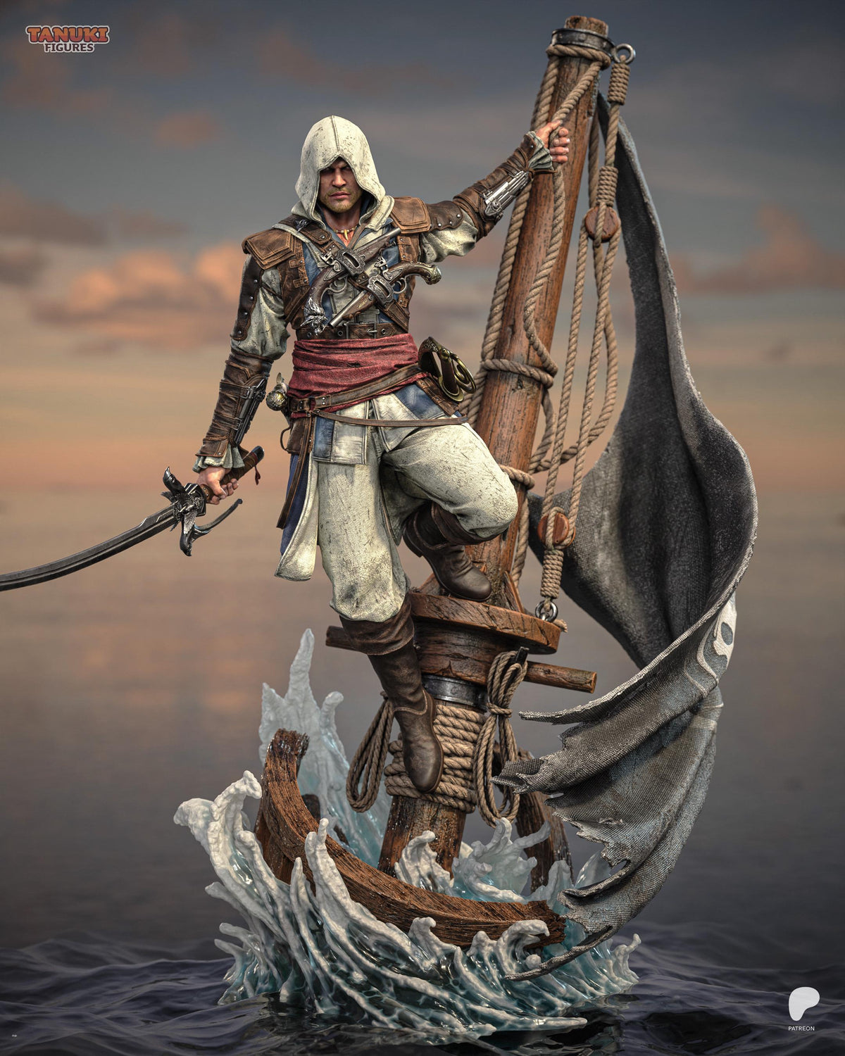 Seas Of Fortune - Hooded Pirate Assassin Edward Kenway Resin Figure 16K