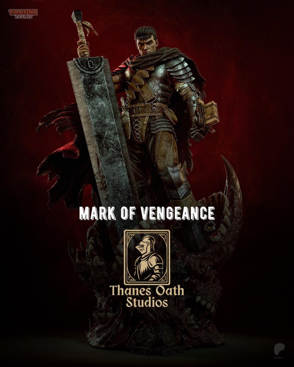 Mark Of Vengeance - Battle-Worn Dark Fantasy Swordsman Guts Resin Figure 16K
