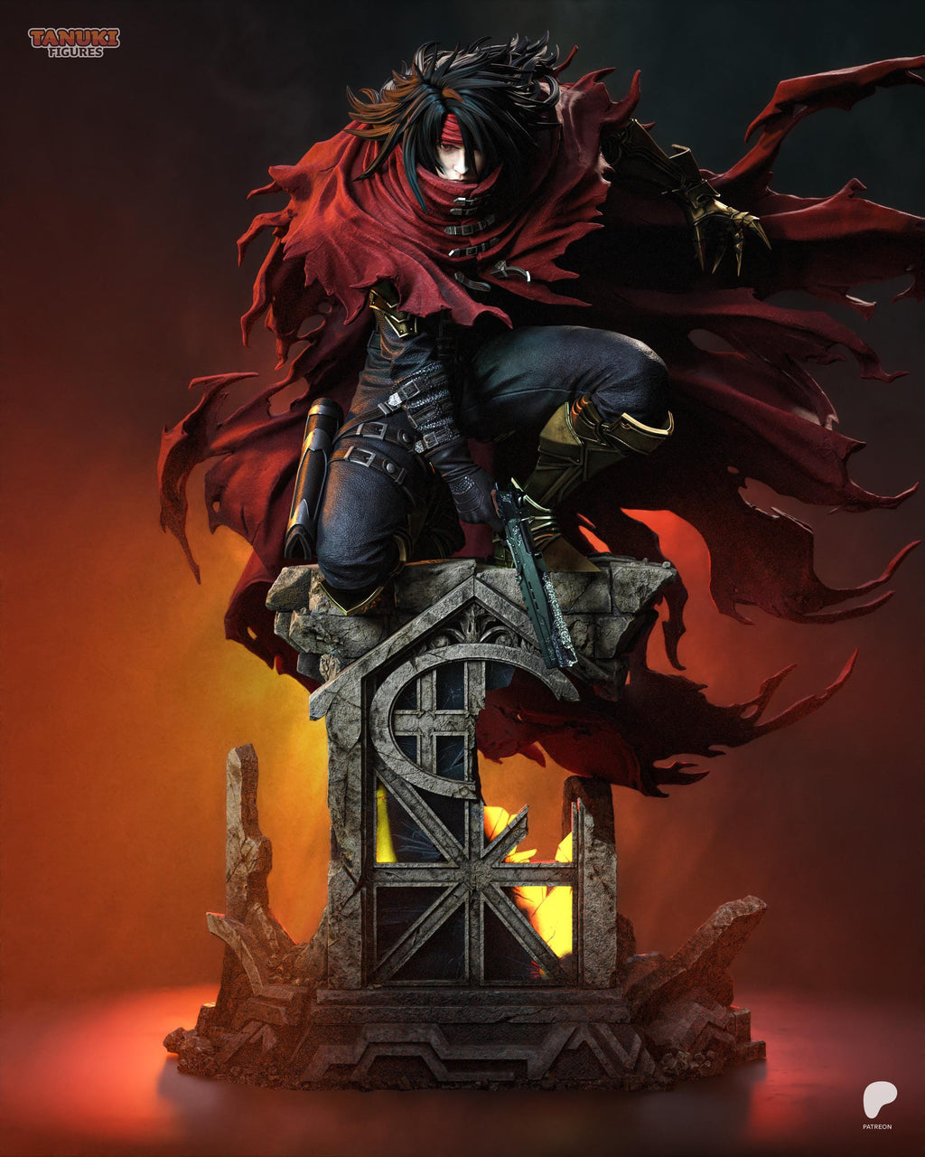 Forgotten Sins - Mysterious Crimson Gunslinger Vincent Valentine Resin Figure 16K