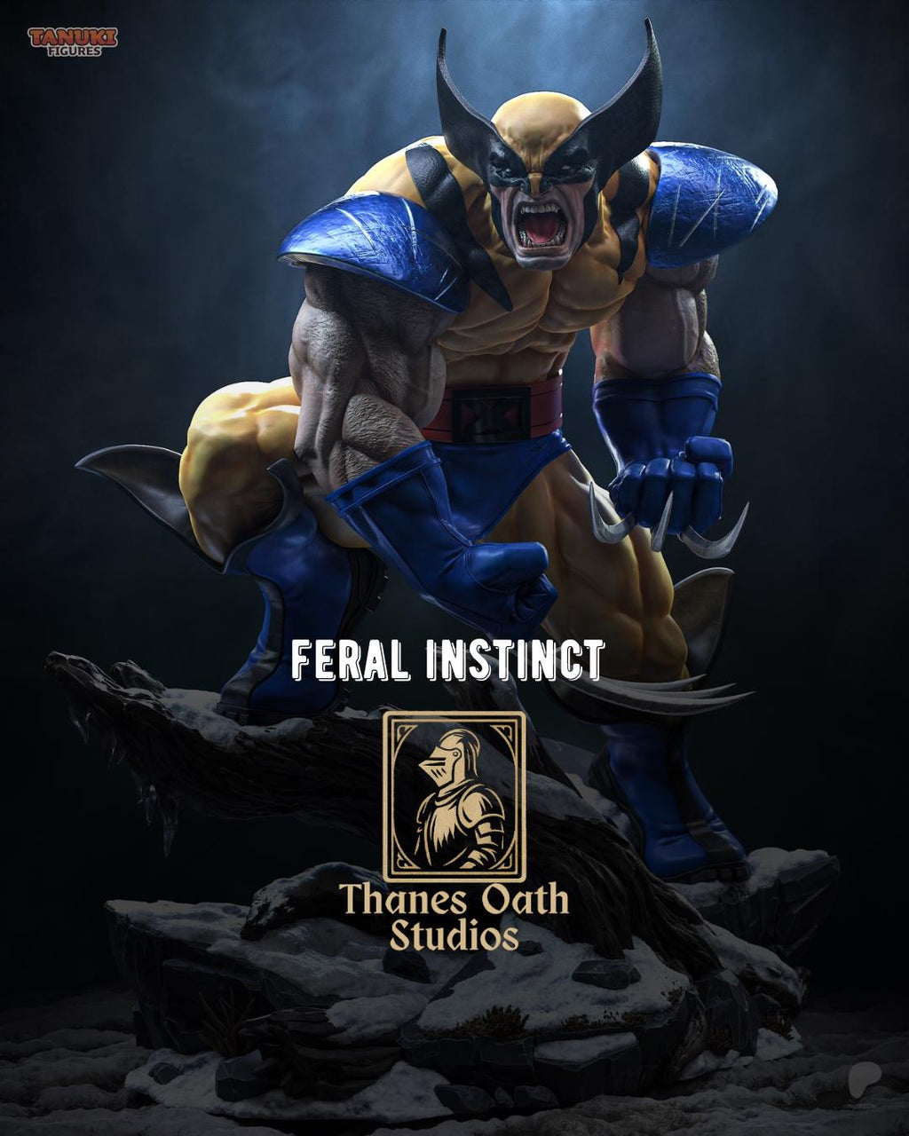 Feral Instinct - Muscular Aggressive Comic Mutant Wolverine Resin Figure 16K