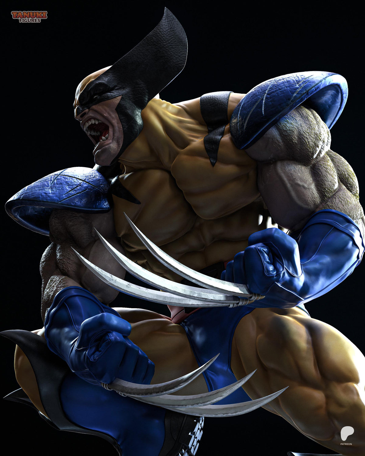 Feral Instinct - Muscular Aggressive Comic Mutant Wolverine Resin Figure 16K